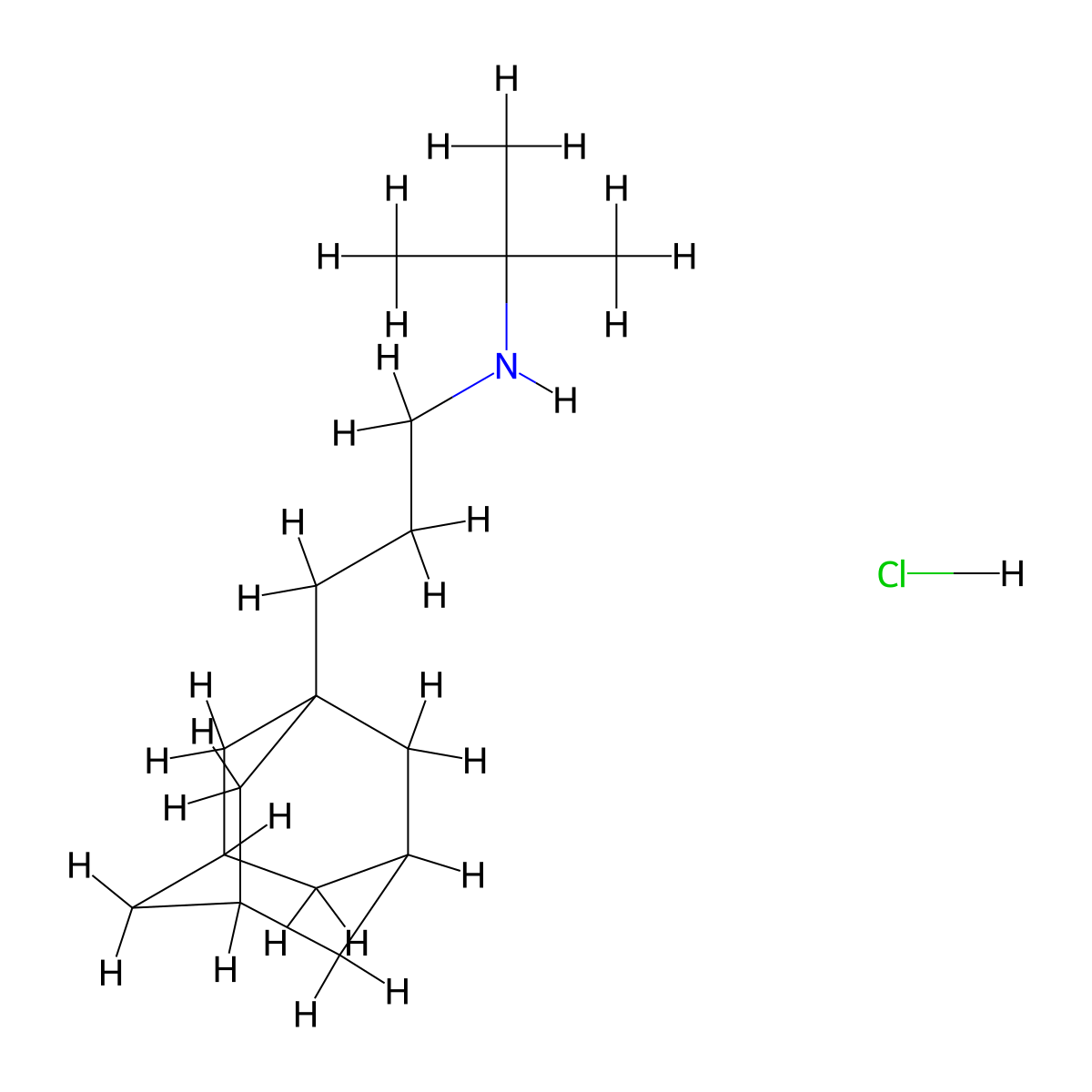 Adamantane, 1-(3-tert-butylaminopropyl)-, hydrochloride molecular structure, CAS 52582-80-6