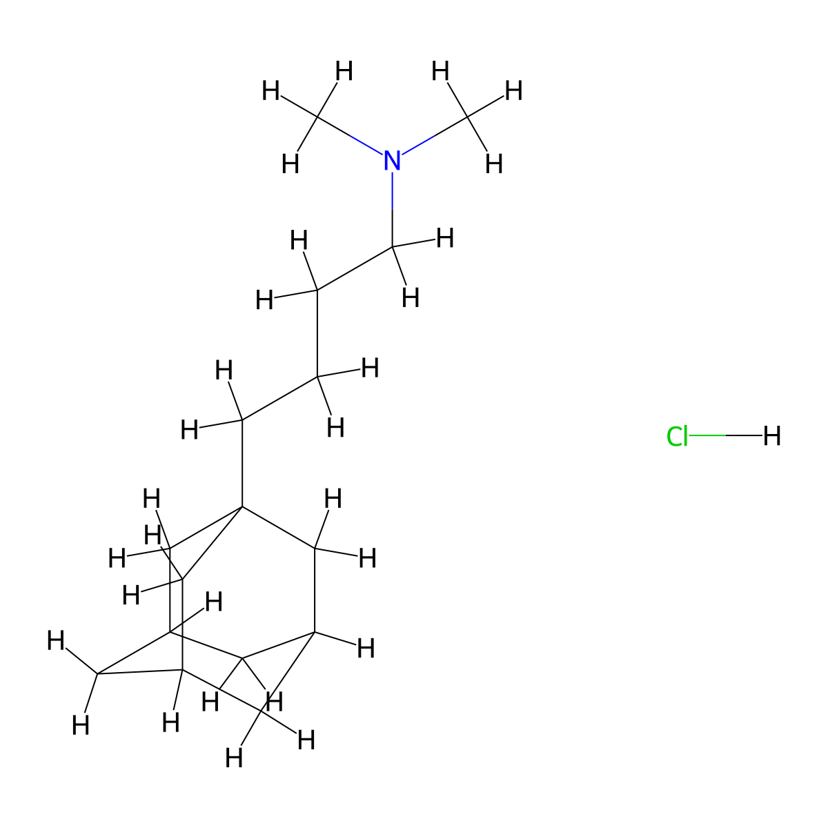 Adamantane, 1-(4-dimethylaminobutyl)-, hydrochloride molecular structure, CAS 52582-85-1