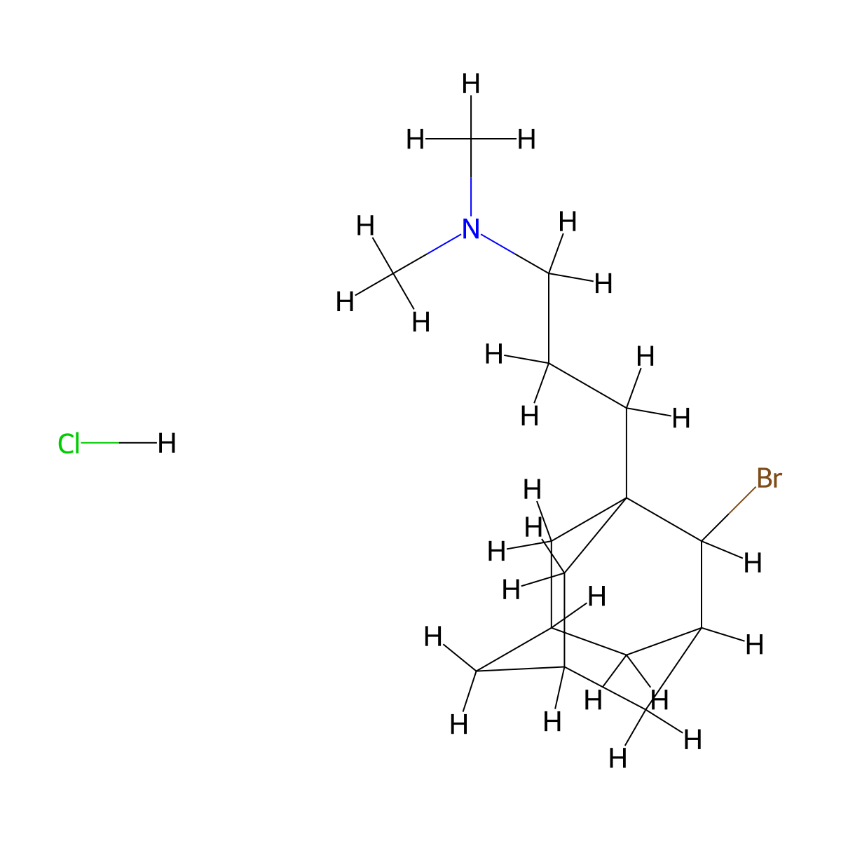 3-(2-Bromoadamantan-1-yl)-N,N-dimethylpropan-1-amine--hydrogen chloride (1/1) molecular structure, CAS 52583-02-5