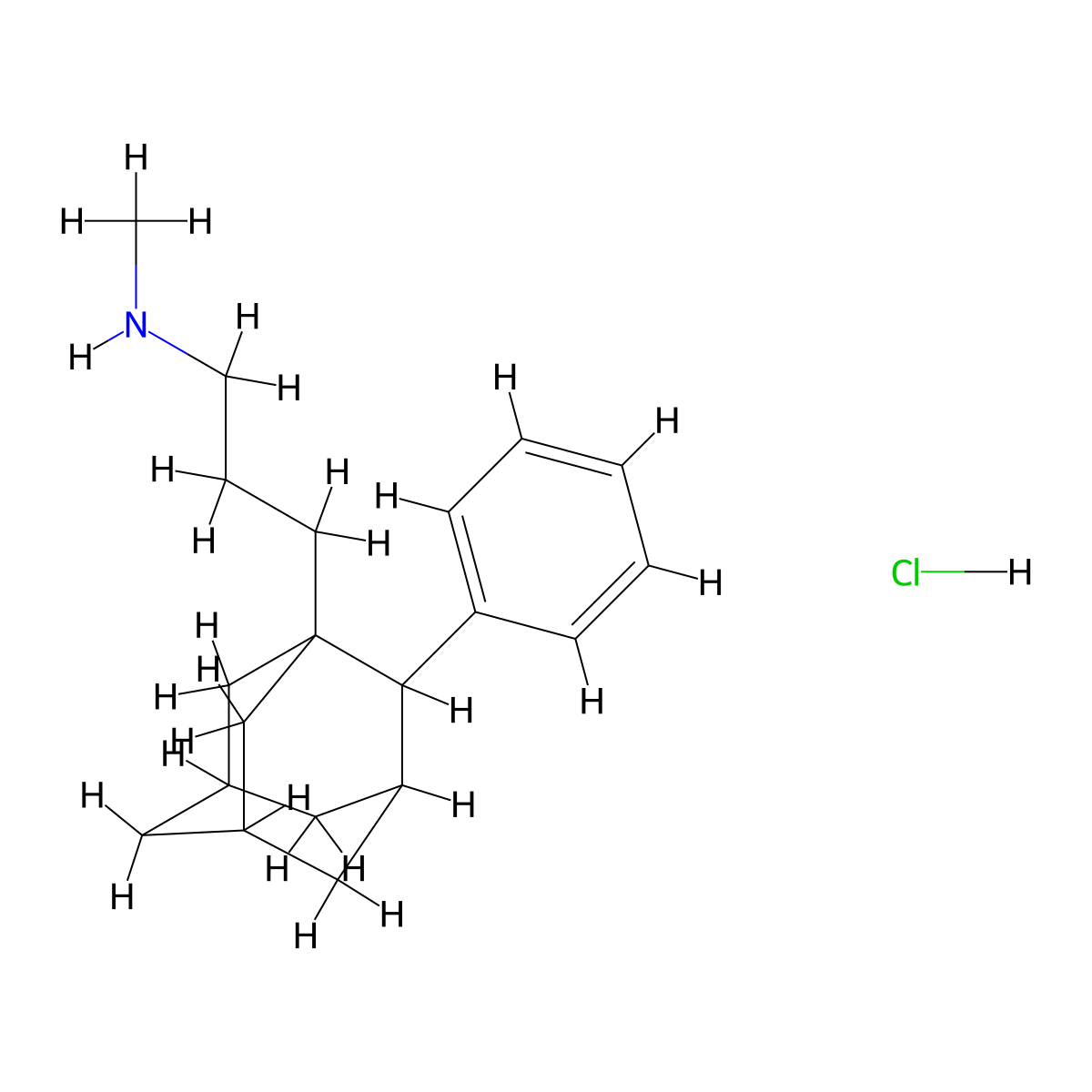 N-Methyl-3-(2-phenyladamantan-1-yl)propan-1-amine--hydrogen chloride (1/1) molecular structure, CAS 52583-03-6