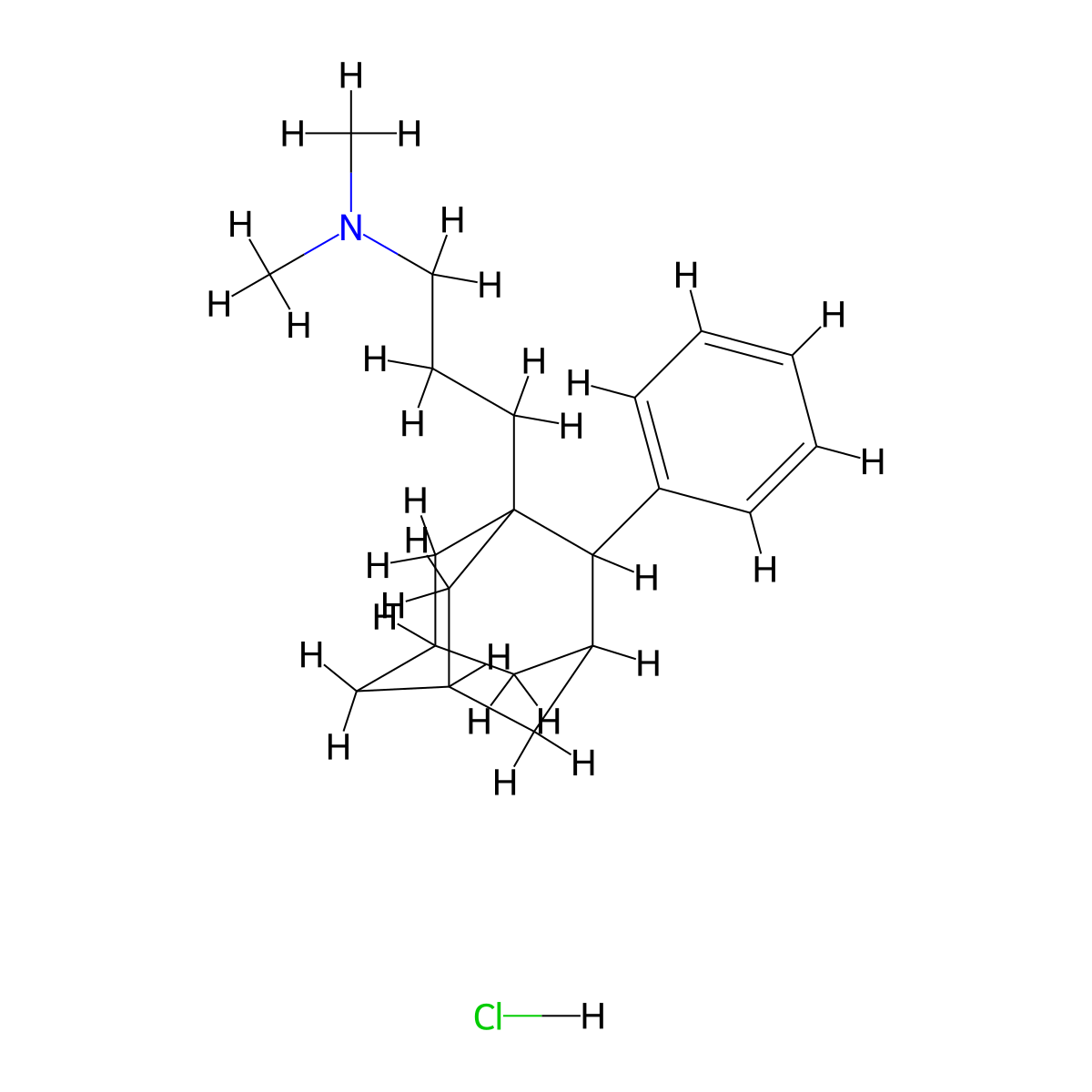 Adamantane, 1-(3-dimethylaminopropyl)-2-phenyl-, hydrochloride molecular structure, CAS 52583-04-7