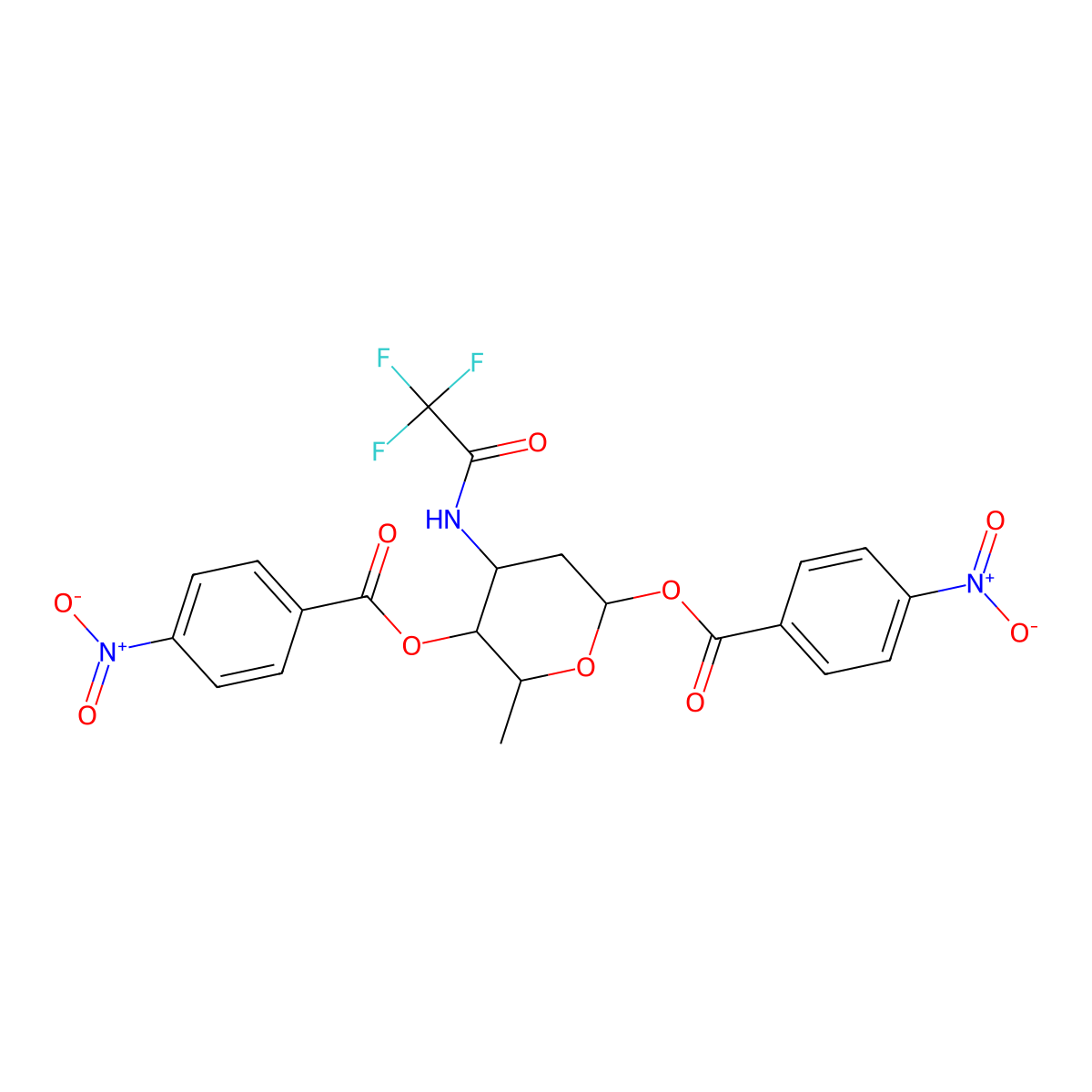 [6-Methyl-5-(4-nitrobenzoyl)oxy-4-[(2,2,2-trifluoroacetyl)amino]oxan-2-yl] 4-nitrobenzoate molecular structure, CAS 52583-22-9
