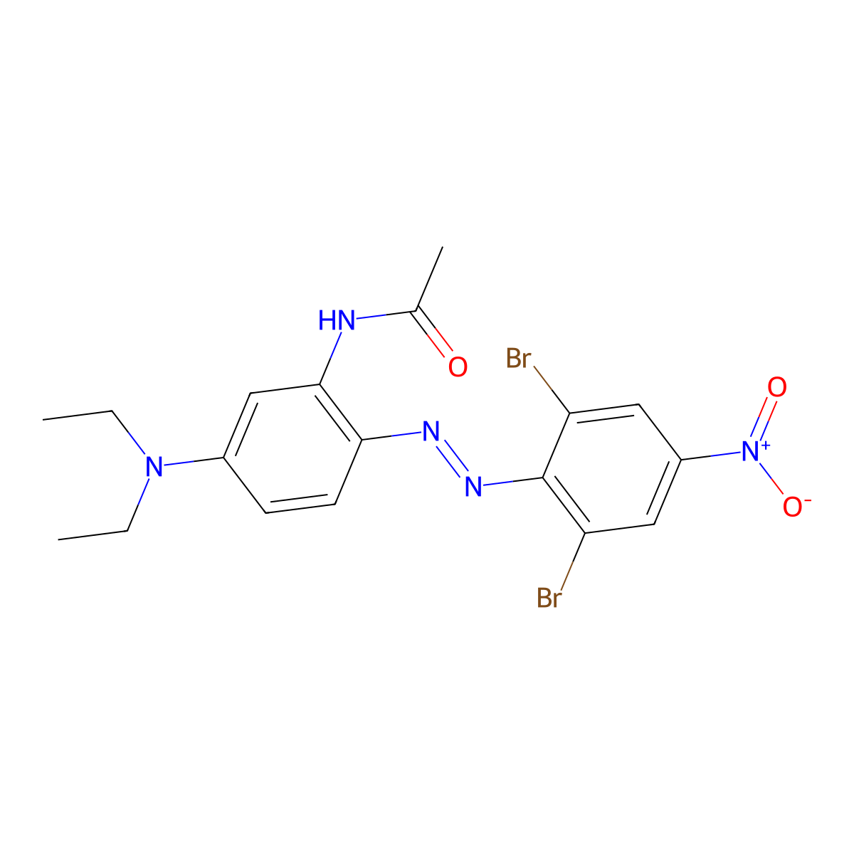 N-(2-(2-(2,6-Dibromo-4-nitrophenyl)diazenyl)-5-(diethylamino)phenyl)acetamide molecular structure, CAS 52583-53-6