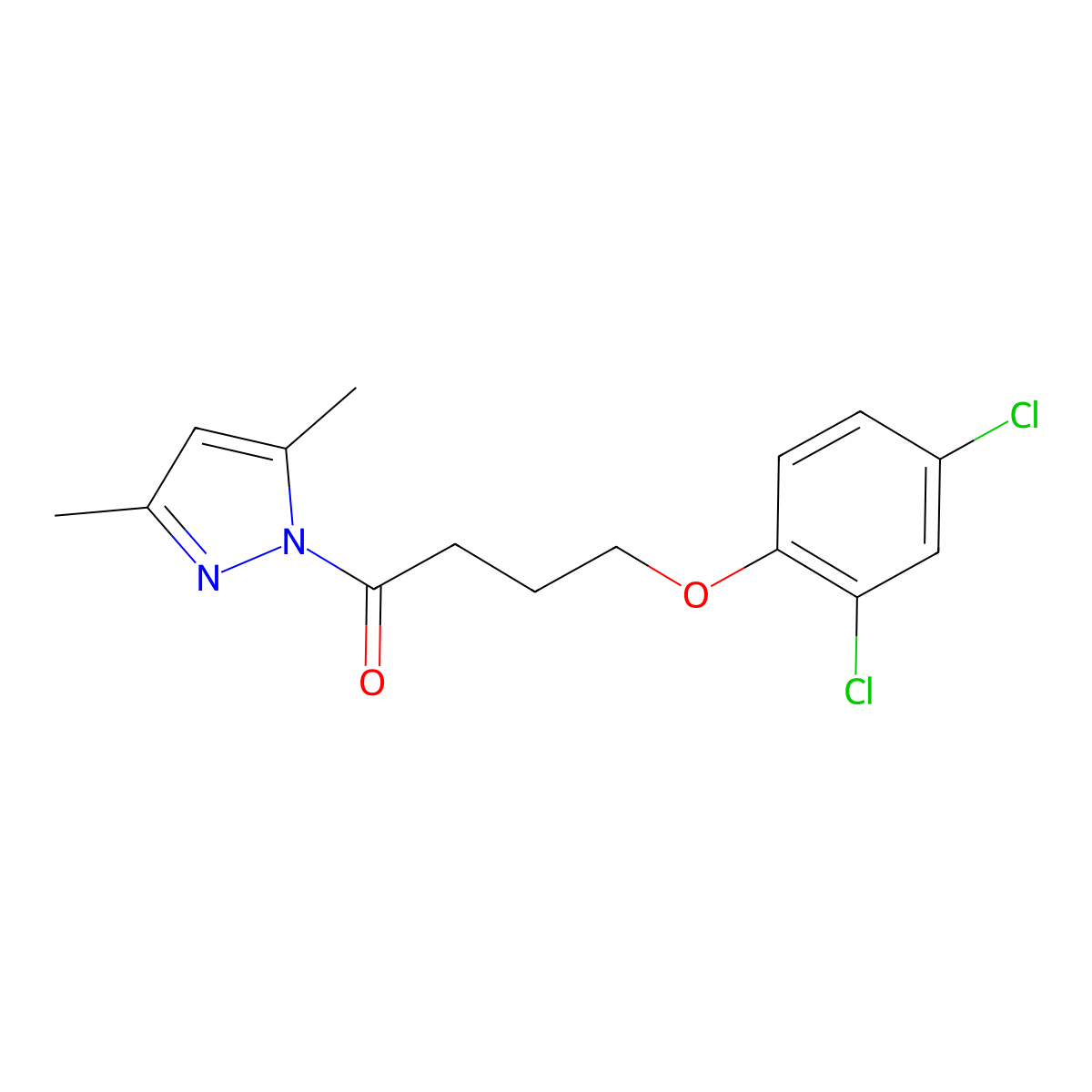 4-(2,4-dichlorophenoxy)-1-(3,5-dimethyl-1H-pyrazol-1-yl)butan-1-one molecular structure, CAS 5259-49-4