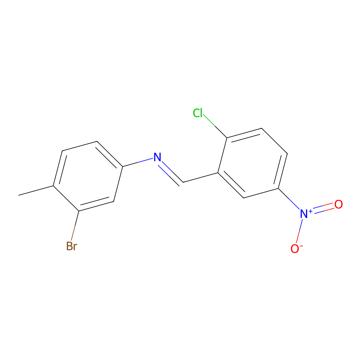 (E)-N-(3-Bromo-4-methylphenyl)-1-(2-chloro-5-nitrophenyl)methanimine molecular structure, CAS 5259-82-5