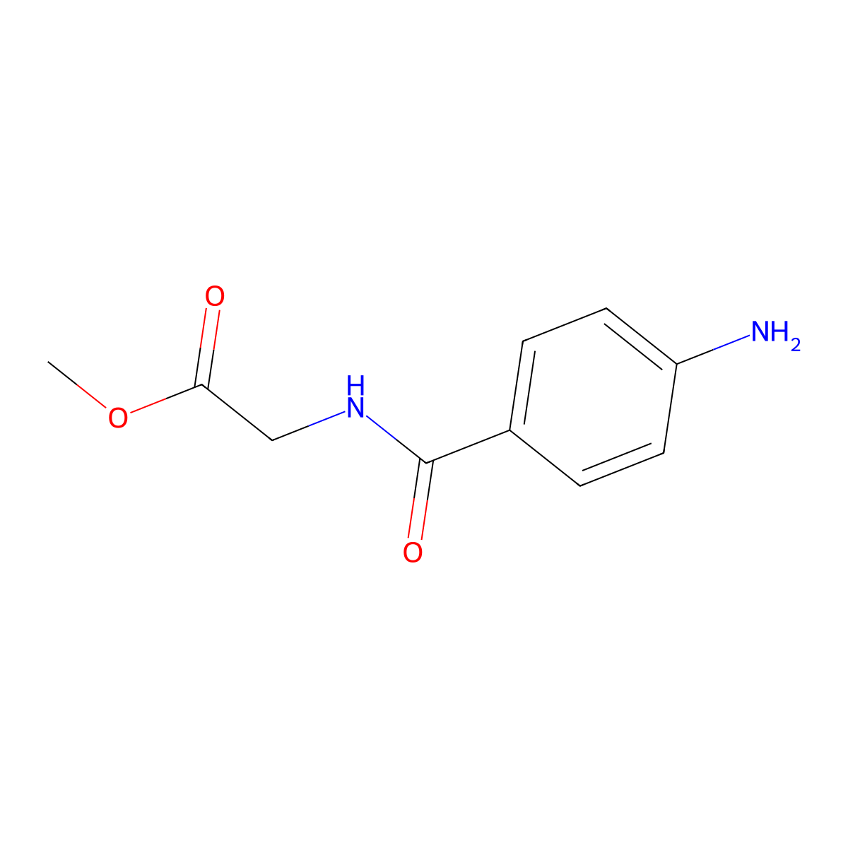 P-Aminohippuric acid, ME ester molecular structure, CAS 5259-86-9