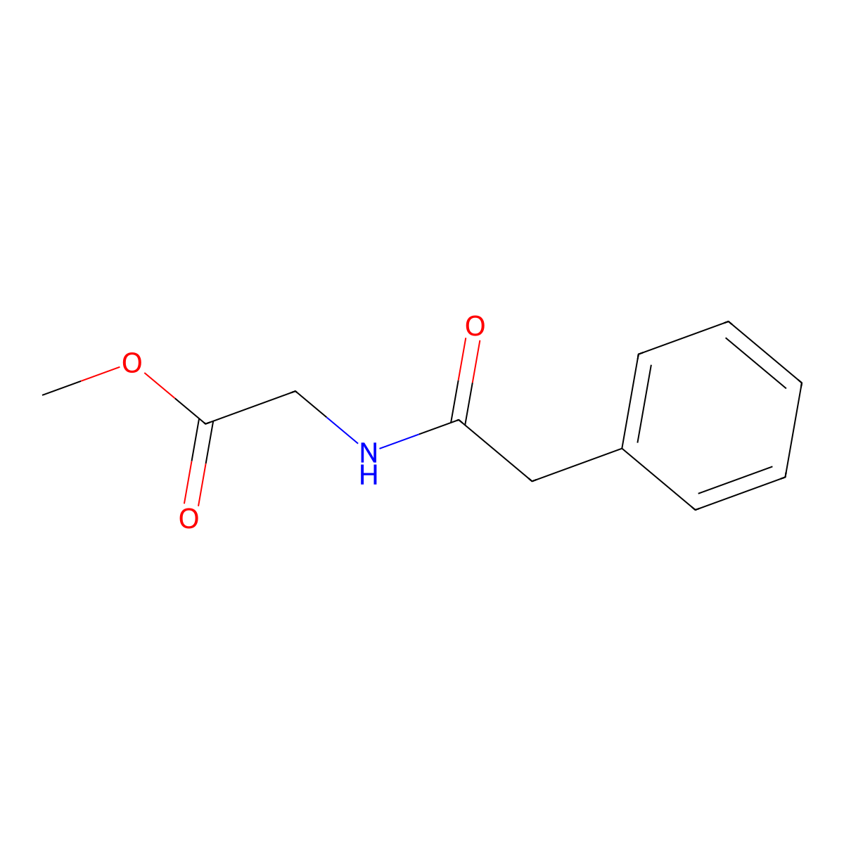 Glycine, N-(phenylacetyl)-, methyl ester molecular structure, CAS 5259-87-0