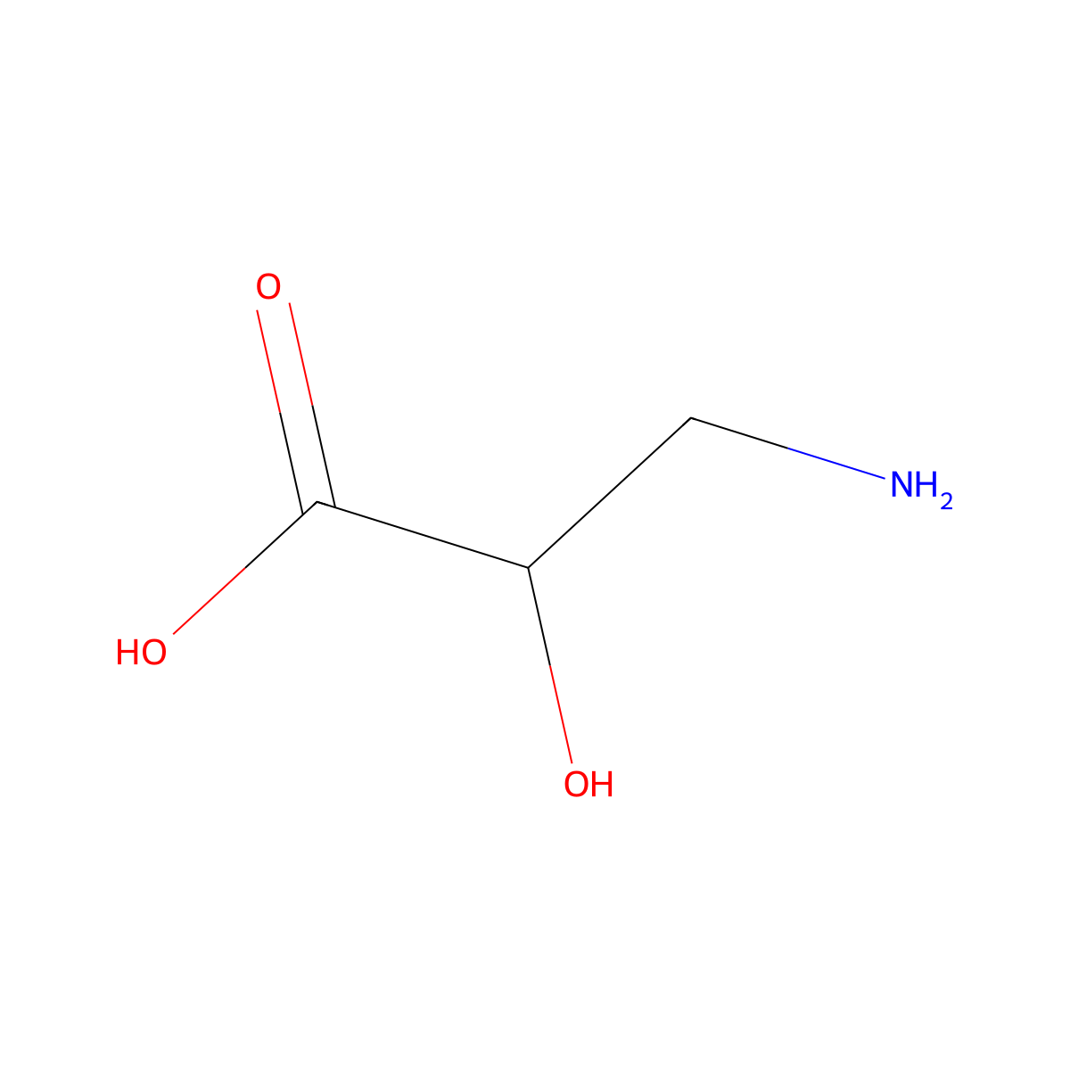 Isoserine molecular structure, CAS 52590-58-6