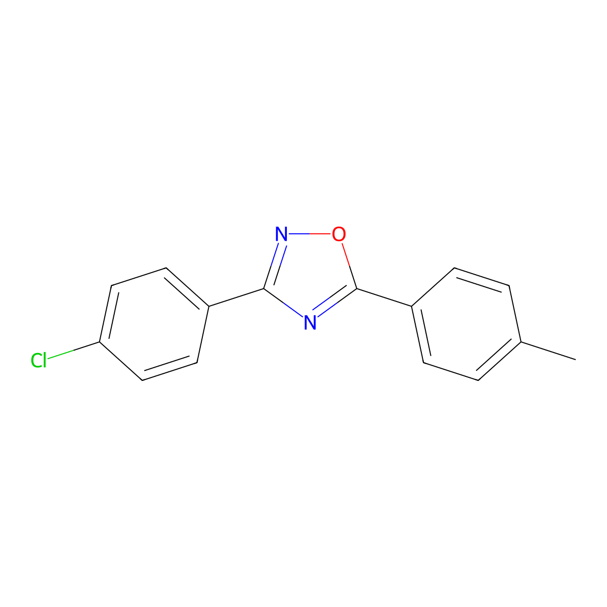 3-(4-Chlorophenyl)-5-(4-methylphenyl)-1,2,4-oxadiazole molecular structure, CAS 52596-85-7