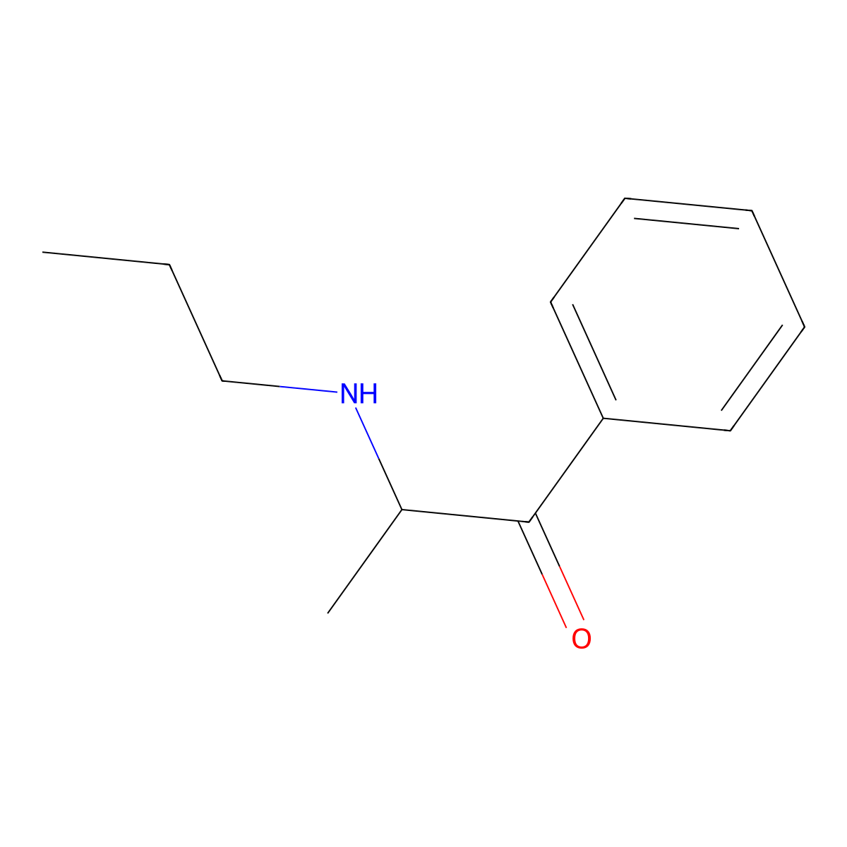 Propylcathinone molecular structure, CAS 52597-14-5