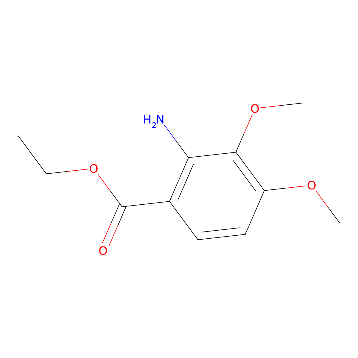 Ethyl 2-amino-3,4-dimethoxybenzoate molecular structure, CAS 52598-29-5