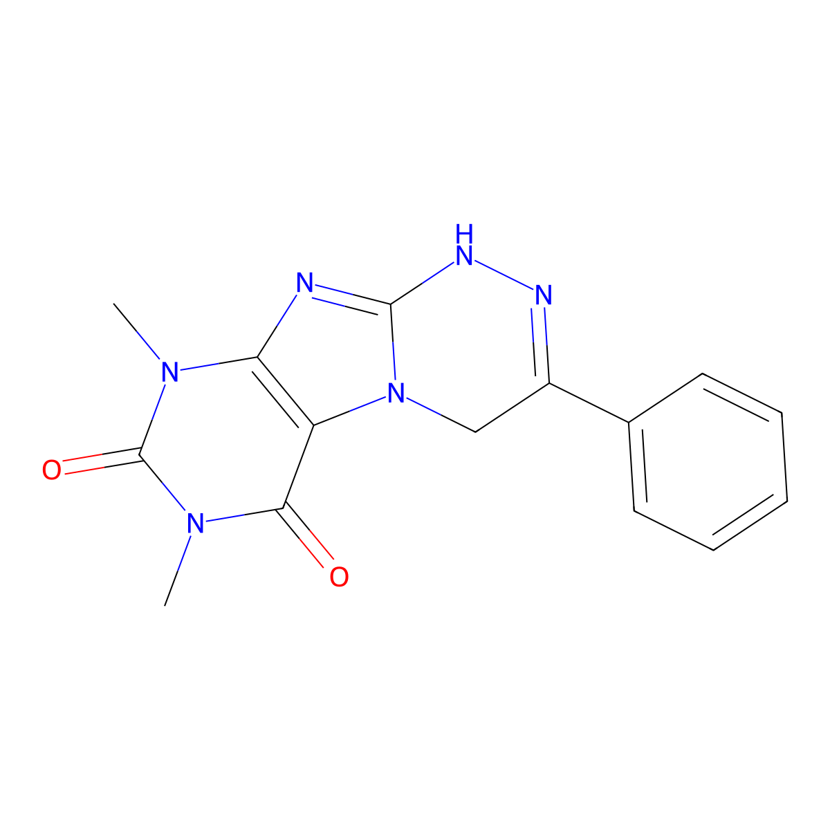 7,9-Dimethyl-3-phenyl-1,4-dihydropurino[8,7-c][1,2,4]triazine-6,8-dione molecular structure, CAS 52598-30-8