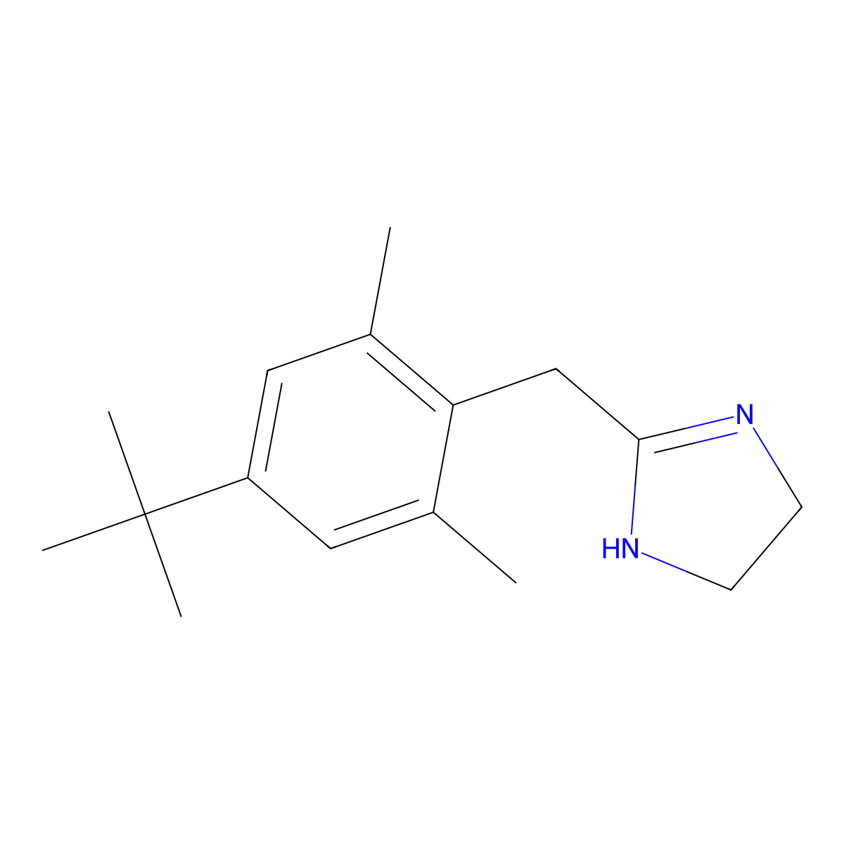 Xylometazoline molecular structure, CAS 526-36-3