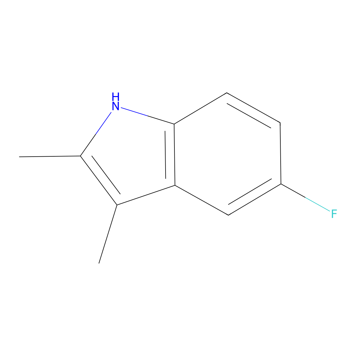 5-Fluoro-2,3-dimethyl-1H-indole molecular structure, CAS 526-47-6