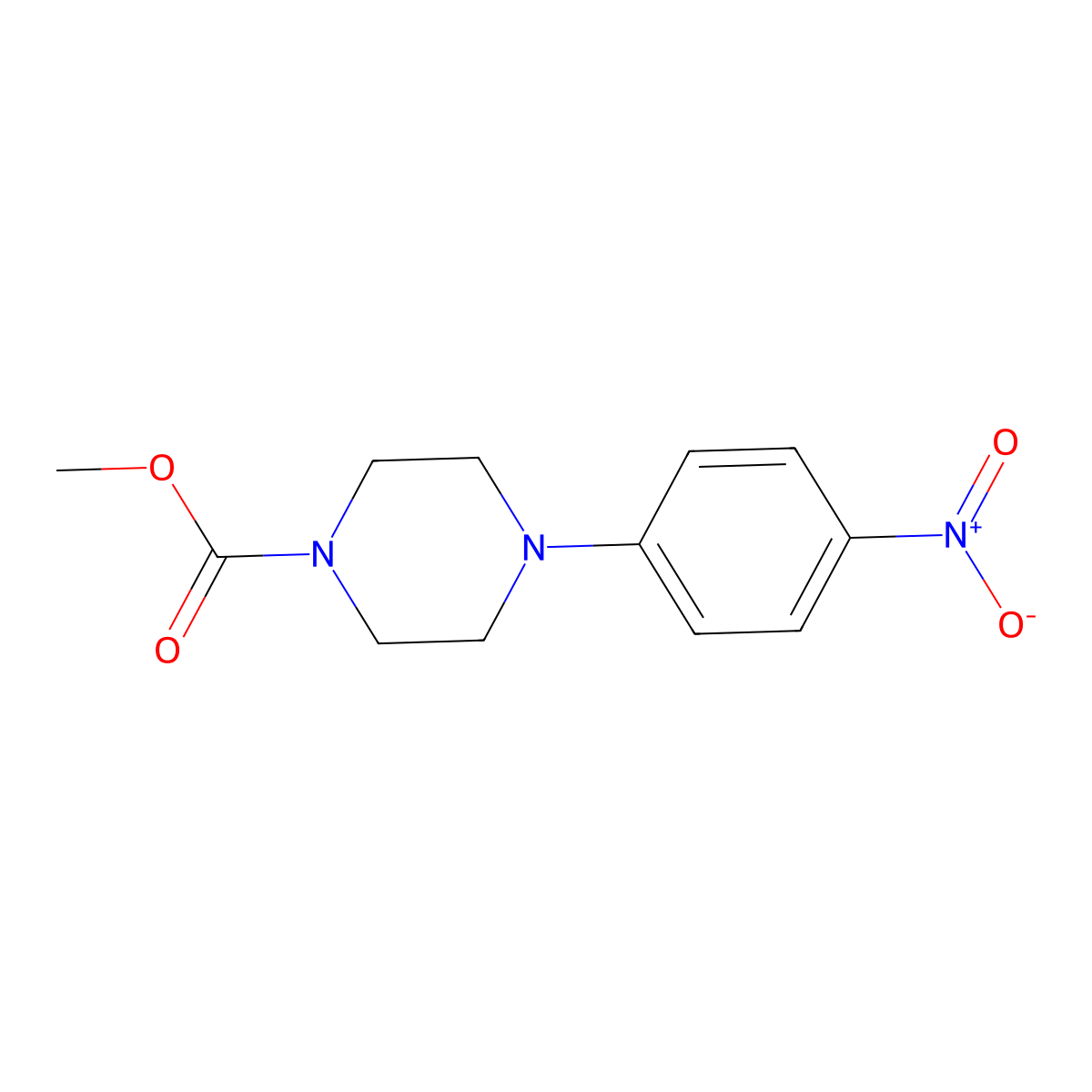 Methyl 4-(4-nitrophenyl)piperazine-1-carboxylate molecular structure, CAS 5260-25-3