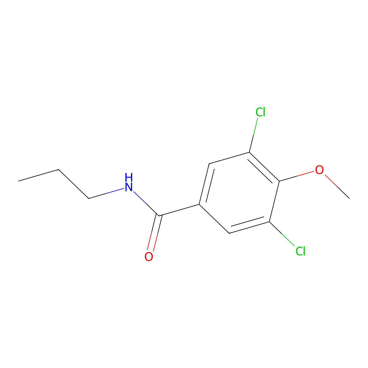 3,5-dichloro-4-methoxy-N-propylbenzamide molecular structure, CAS 5260-55-9