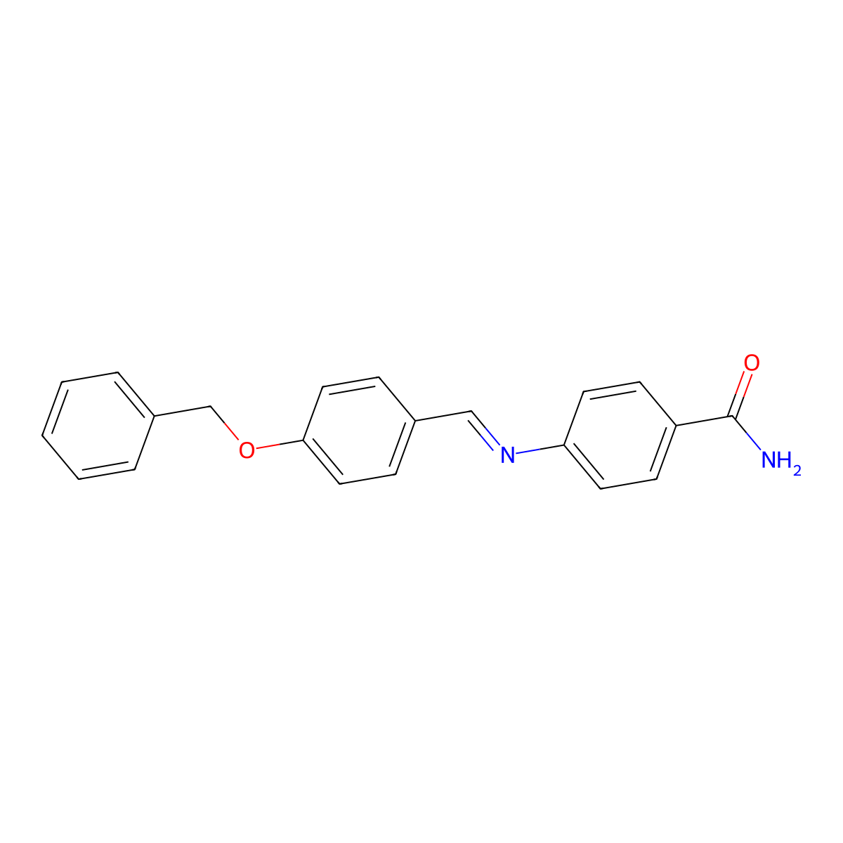 4-({(E)-[4-(benzyloxy)phenyl]methylidene}amino)benzamide molecular structure, CAS 5260-60-6