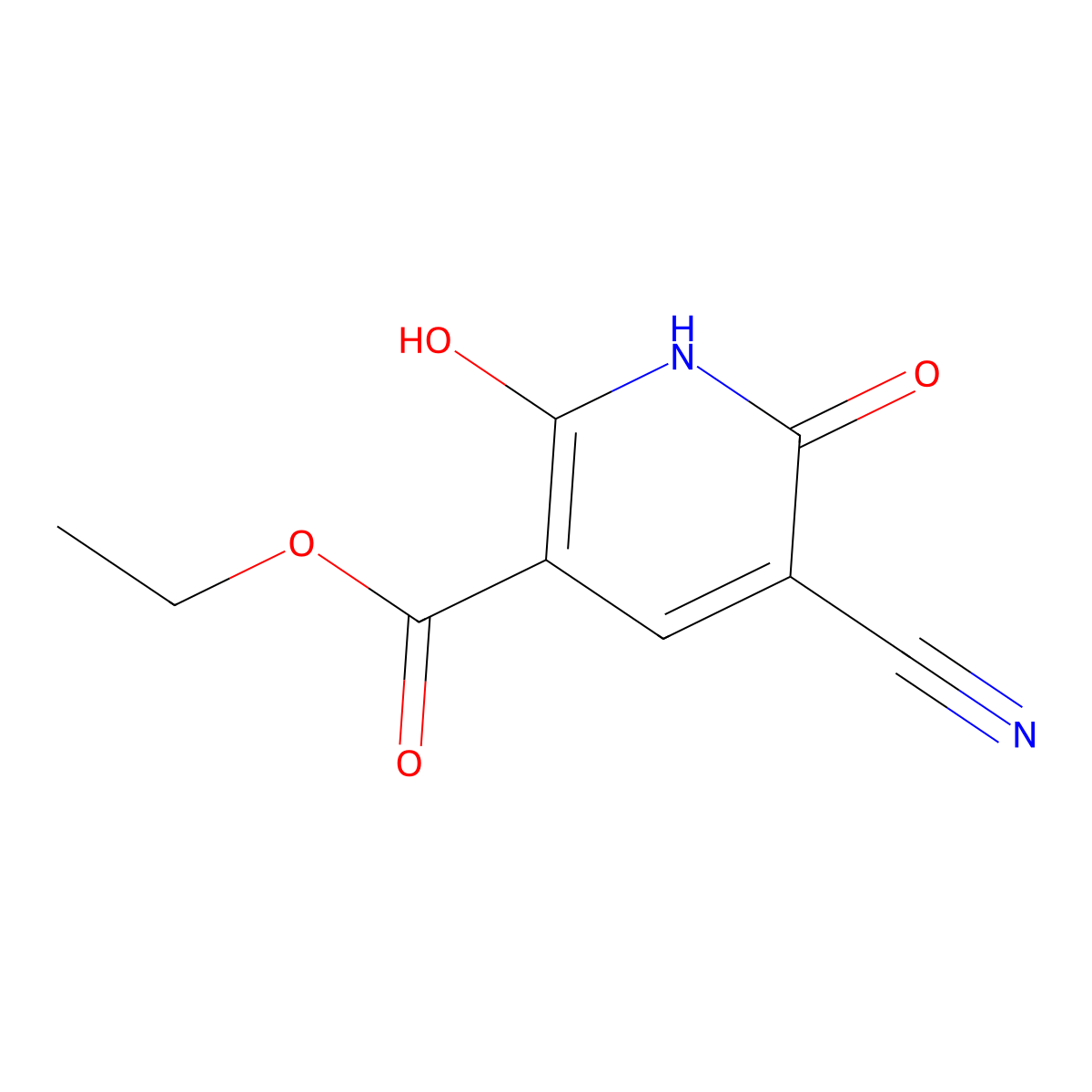 Ethyl 5-cyano-2,6-dihydroxypyridine-3-carboxylate molecular structure, CAS 52600-50-7