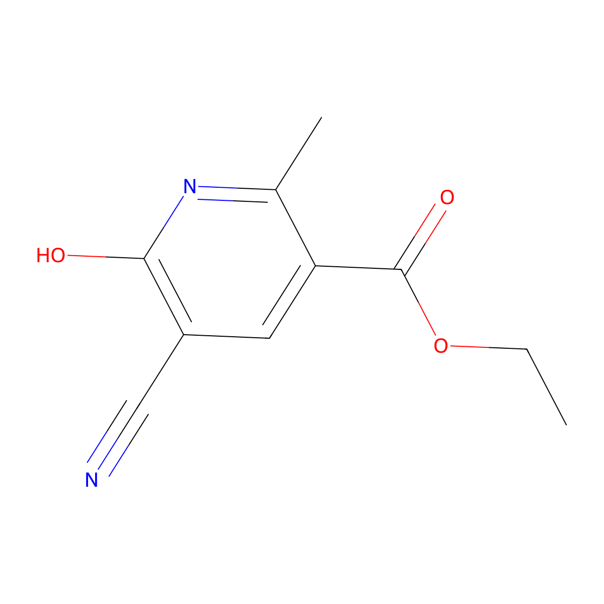 Ethyl 5-cyano-1,6-dihydro-2-methyl-6-oxo-3-pyridinecarboxylate molecular structure, CAS 52600-52-9