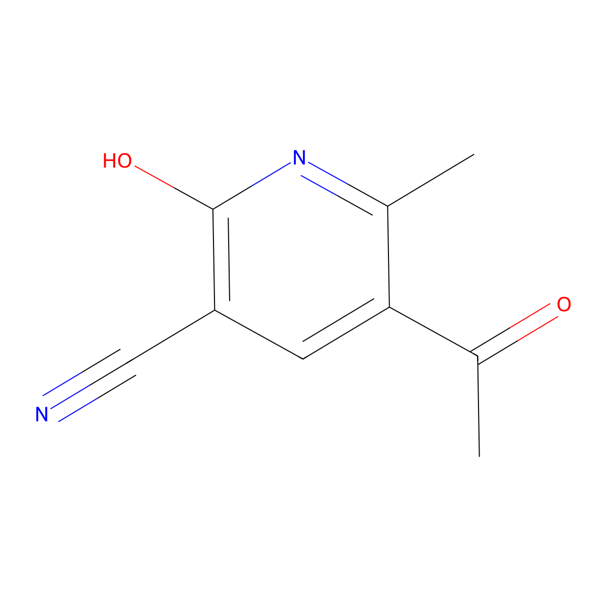 5-Acetyl-2-hydroxy-6-methylnicotinonitrile molecular structure, CAS 52600-53-0