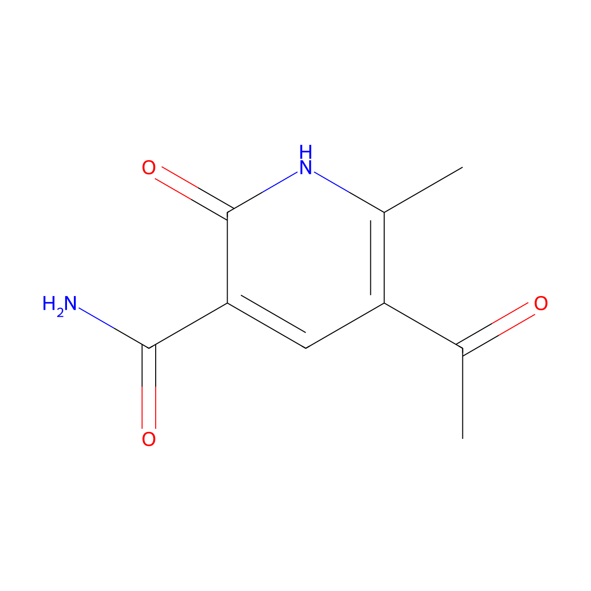 5-Acetyl-6-methyl-2-oxo-1,2-dihydropyridine-3-carboxamide molecular structure, CAS 52600-60-9
