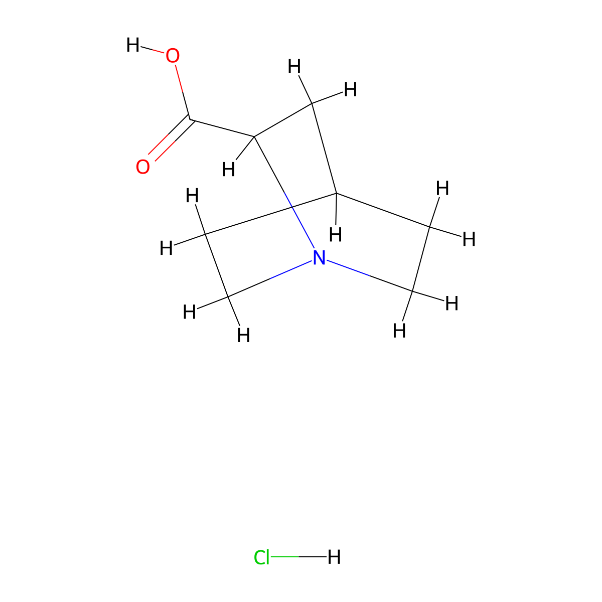 1-Azabicyclo[2.2.2]octane-2-carboxylic acid hydrochloride molecular structure, CAS 52601-23-7