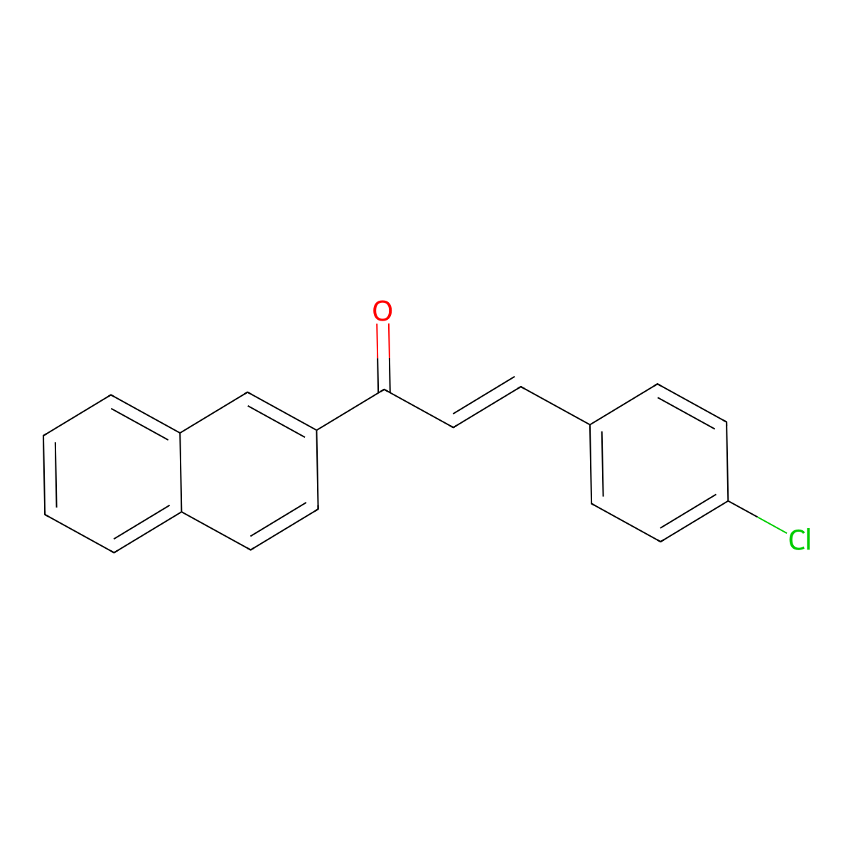 3-(4-Chlorophenyl)-1-(2-naphthyl)prop-2-en-1-one molecular structure, CAS 52601-58-8