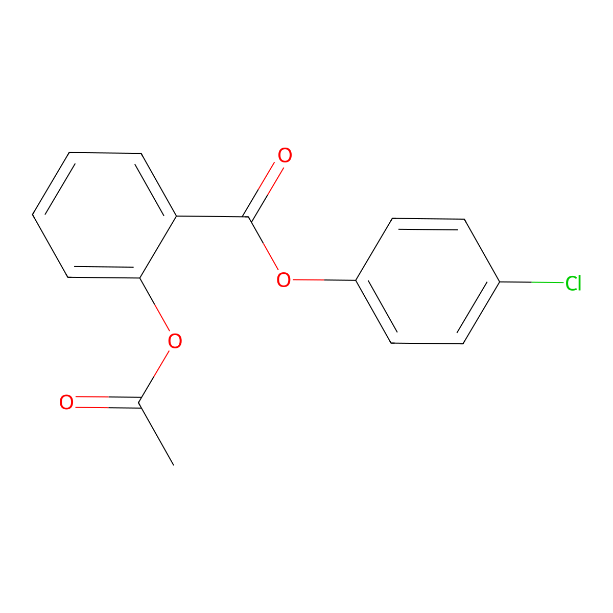 Benzoic acid, 2-(acetyloxy)-, 4-chlorophenyl ester molecular structure, CAS 52602-12-7