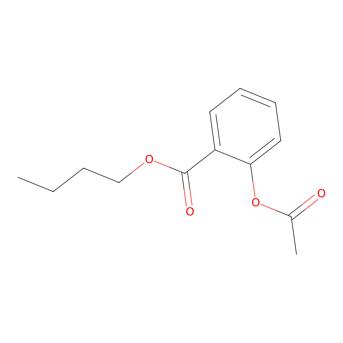 Butyl 2-acetoxybenzoate molecular structure, CAS 52602-16-1