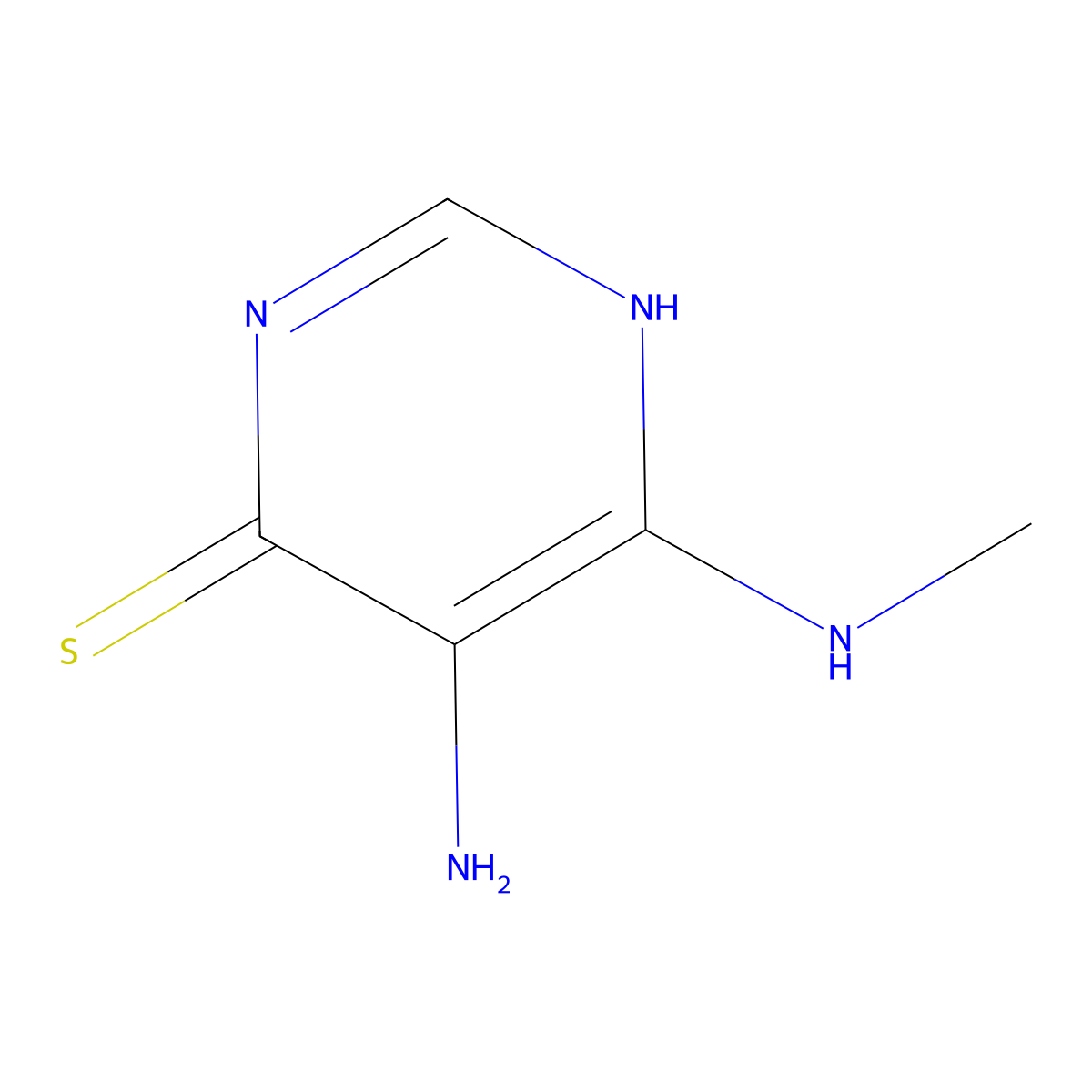 5-Amino-6-(methylamino)pyrimidine-4-thiol molecular structure, CAS 52602-72-9