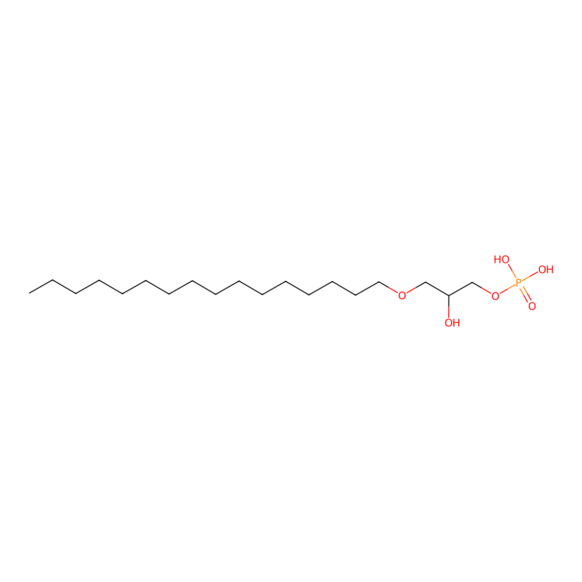 PA(O-16:0/0:0) molecular structure, CAS 52603-03-9