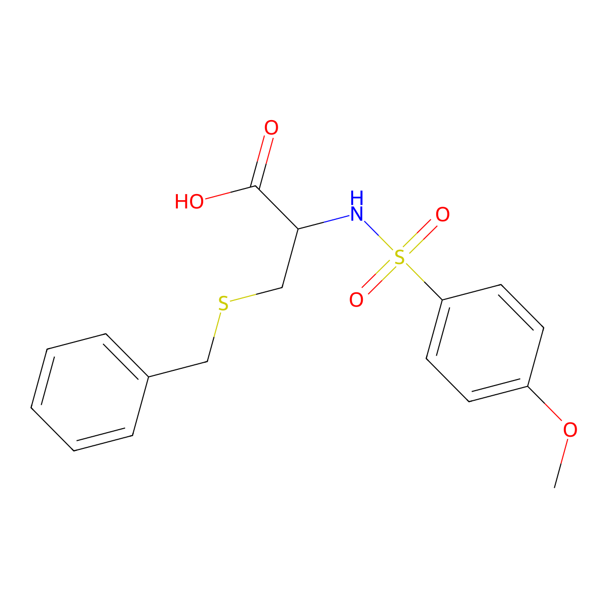 benzyl-N-[(4-methoxyphenyl)sulfonyl]cysteine molecular structure, CAS 52607-33-7