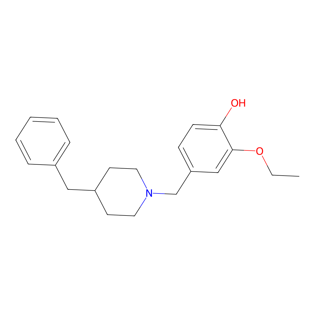 4-[(4-Benzylpiperidin-1-yl)methyl]-2-ethoxyphenol molecular structure, CAS 5261-32-5