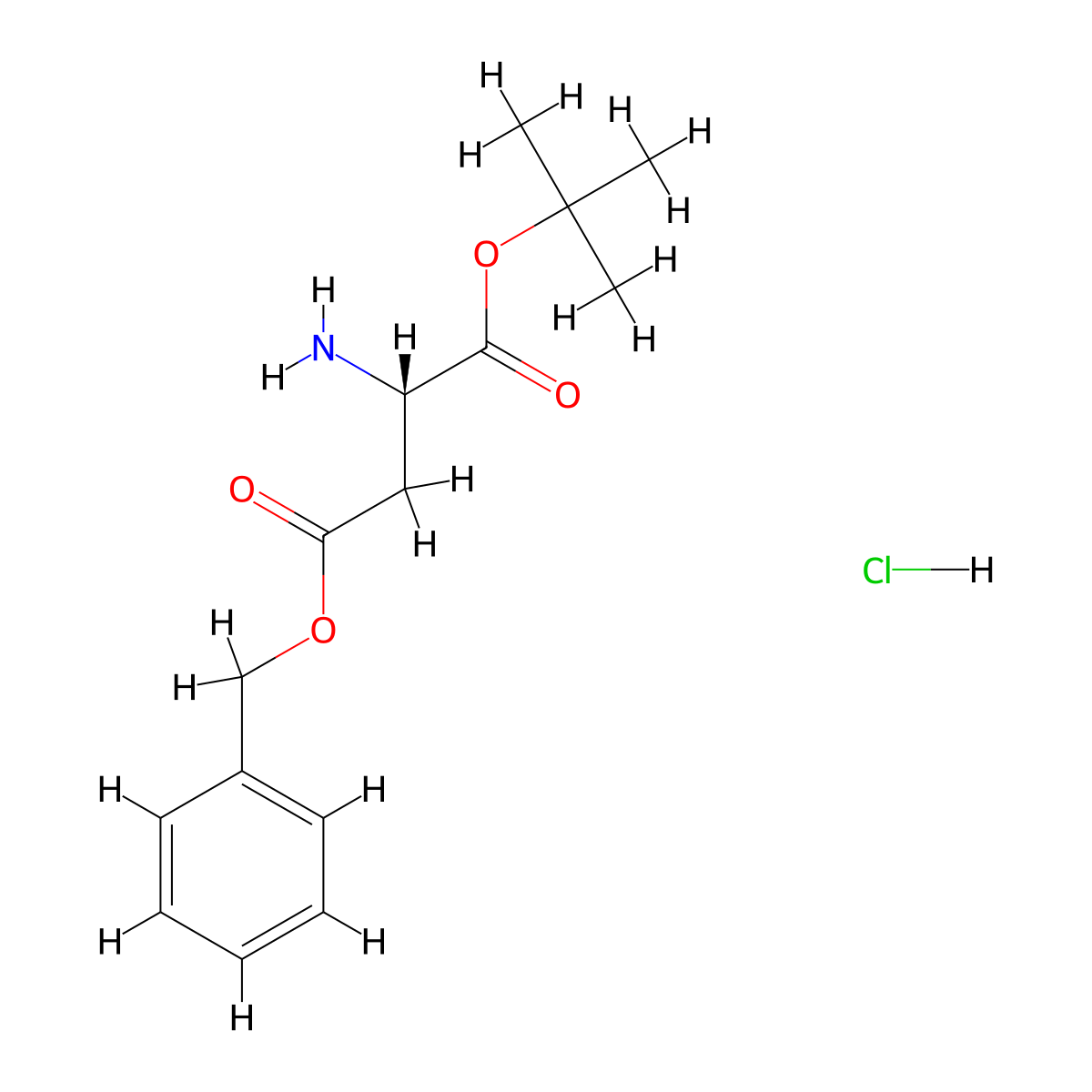 (S)-4-Benzyl 1-tert-butyl 2-aminosuccinate hydrochloride molecular structure, CAS 52615-97-1