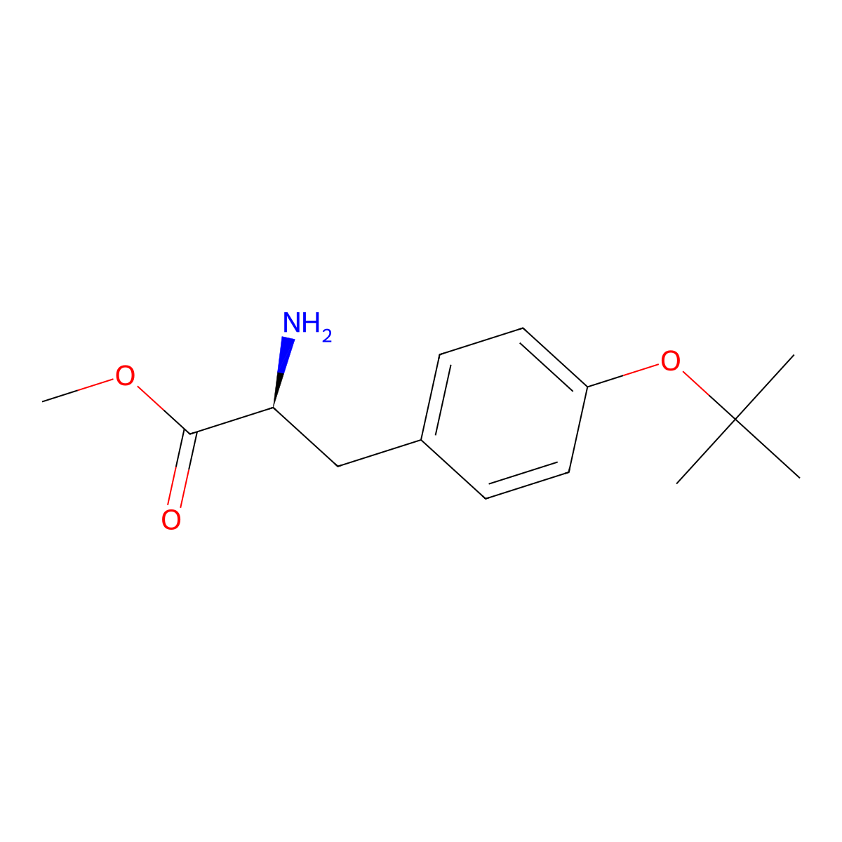 methyl (2S)-2-amino-3-[4-[(2-methylpropan-2-yl)oxy]phenyl]propanoate molecular structure, CAS 52616-82-7