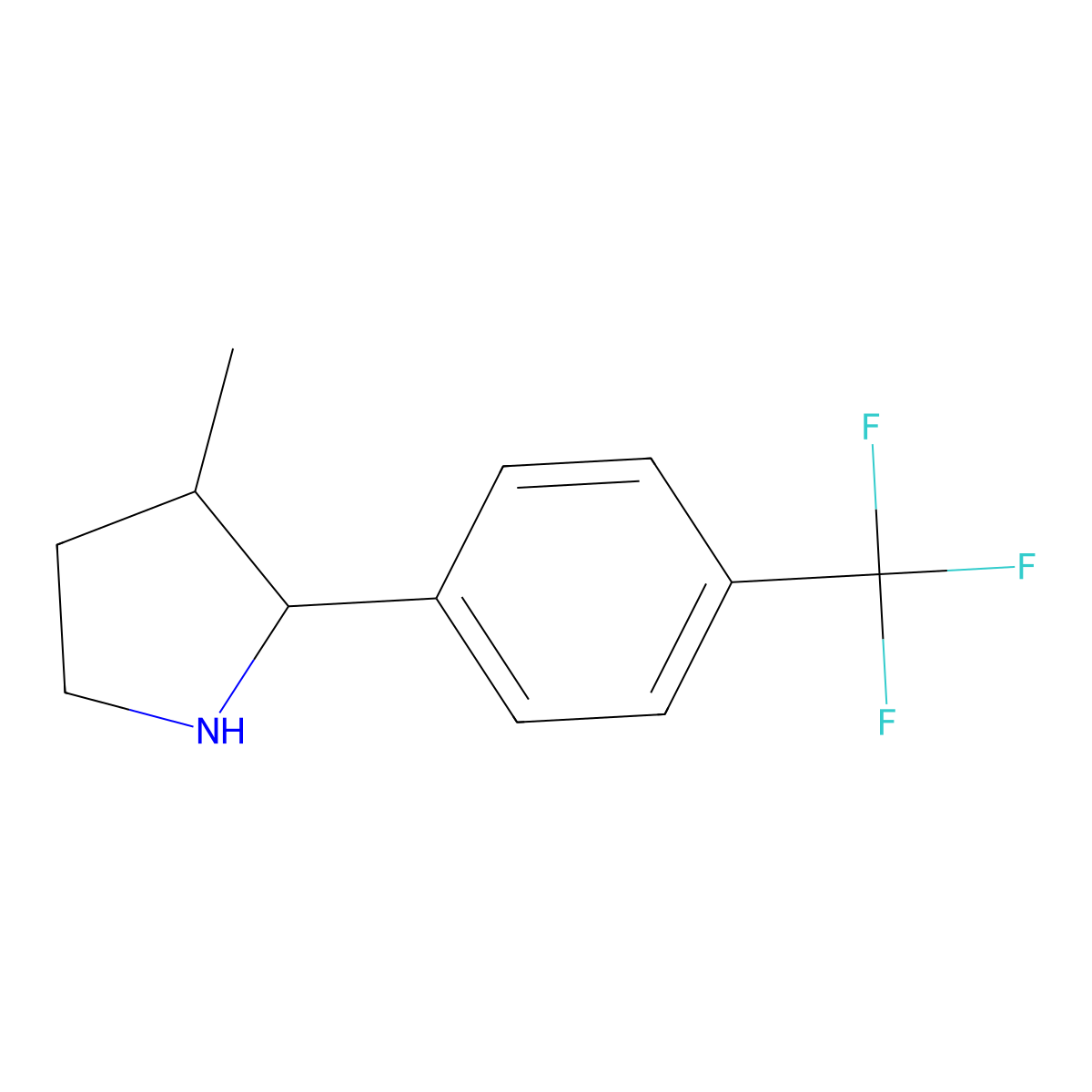 3-Methyl-2-[4-(trifluoromethyl)phenyl]pyrrolidine molecular structure, CAS 526182-73-0