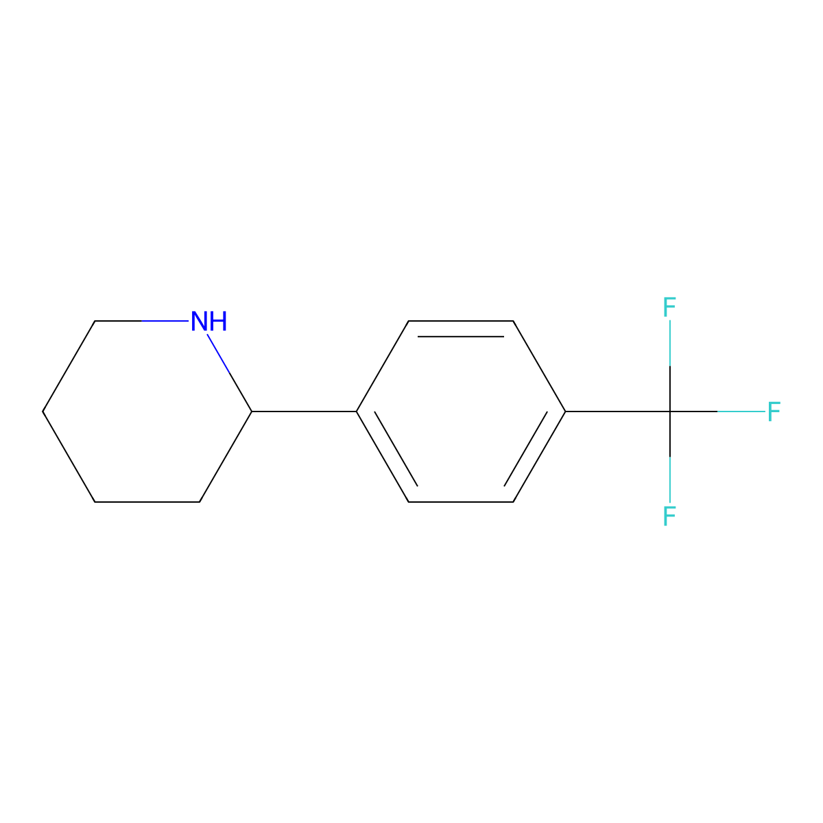 2-[4-(Trifluoromethyl)phenyl]piperidine molecular structure, CAS 526182-95-6