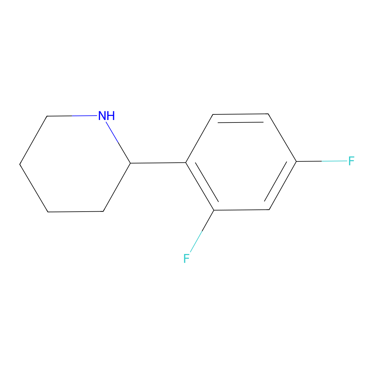2-(2,4-Difluorophenyl)piperidine molecular structure, CAS 526182-96-7