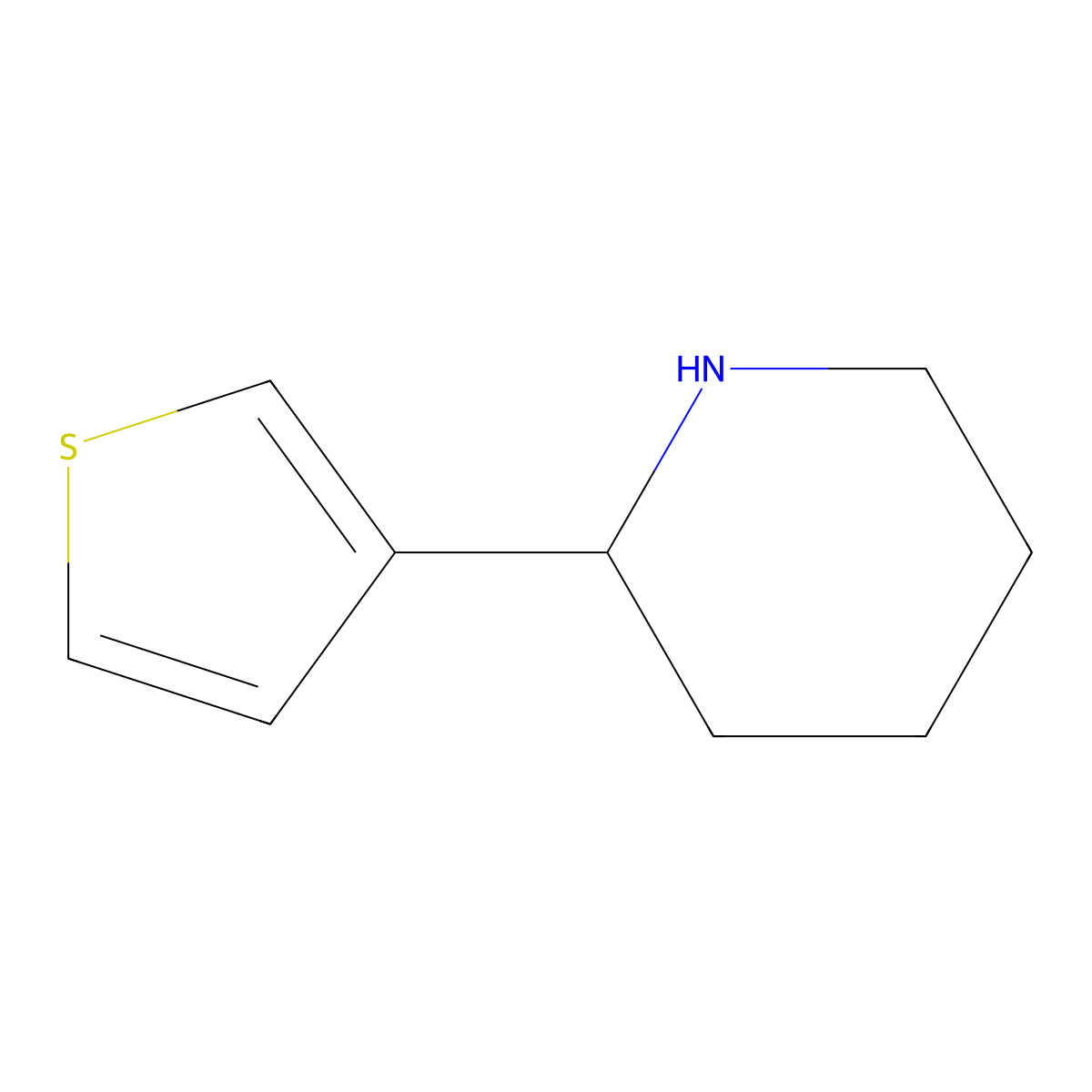 2-(Thiophen-3-yl)piperidine molecular structure, CAS 526183-33-5