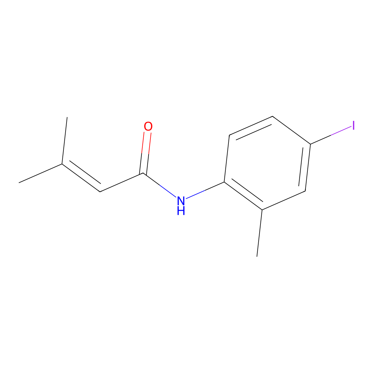 N-(4-iodo-2-methylphenyl)-3-methylbut-2-enamide molecular structure, CAS 526188-26-1