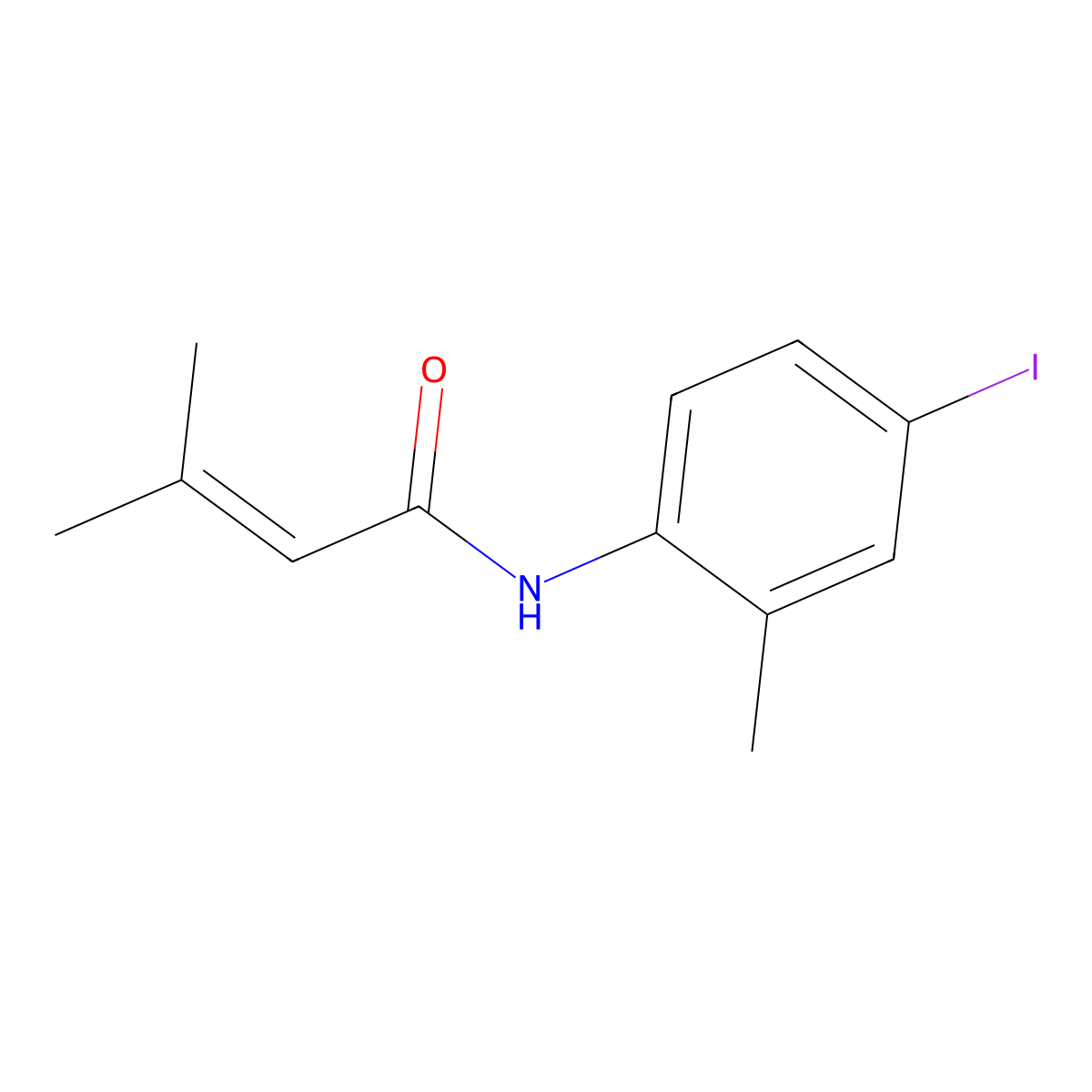 N-(4-iodo-2-methylphenyl)-3-methylbut-2-enamide molecular structure, CAS 526188-26-1