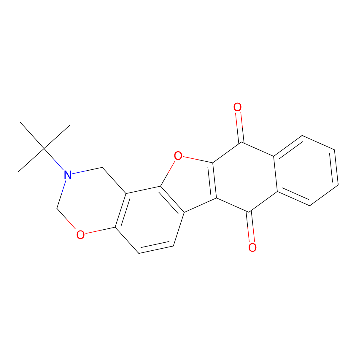 2-(tert-butyl)-2,3-dihydro-1H-naphtho[2',3':2,3]benzofuro[7,6-e][1,3]oxazine-7,12-dione molecular structure, CAS 526188-60-3