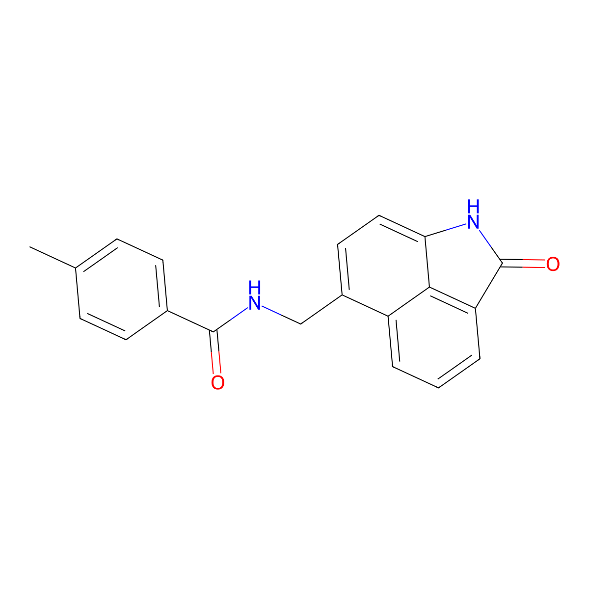 4-methyl-N-[(2-oxo-1,2-dihydrobenzo[cd]indol-6-yl)methyl]benzamide molecular structure, CAS 526188-92-1