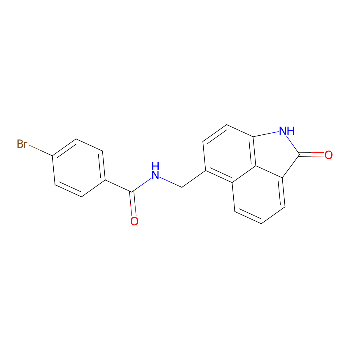 4-bromo-N-[(2-oxo-1,2-dihydrobenzo[cd]indol-6-yl)methyl]benzamide molecular structure, CAS 526188-94-3