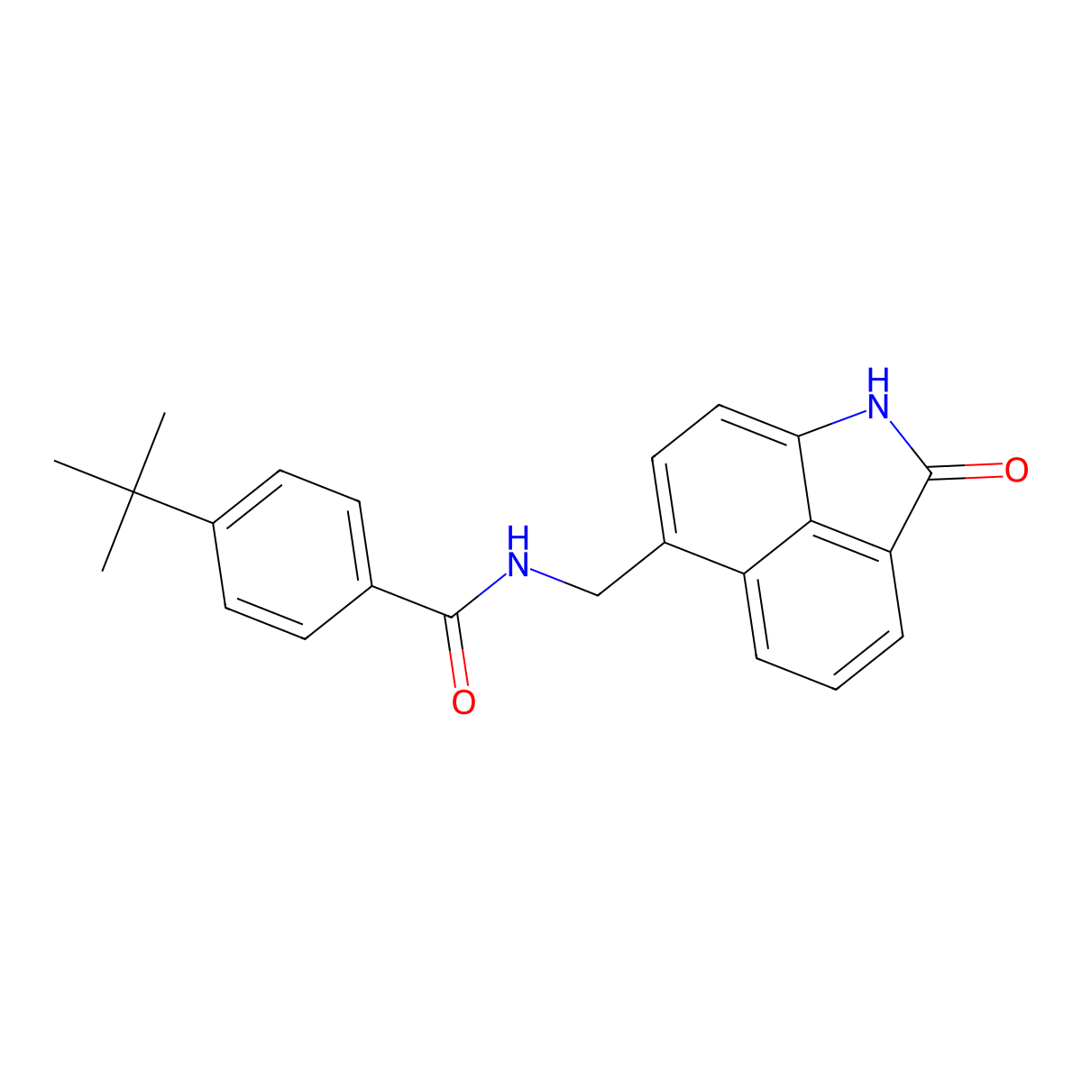 4-tert-butyl-N-[(2-oxo-1,2-dihydrobenzo[cd]indol-6-yl)methyl]benzamide molecular structure, CAS 526188-96-5