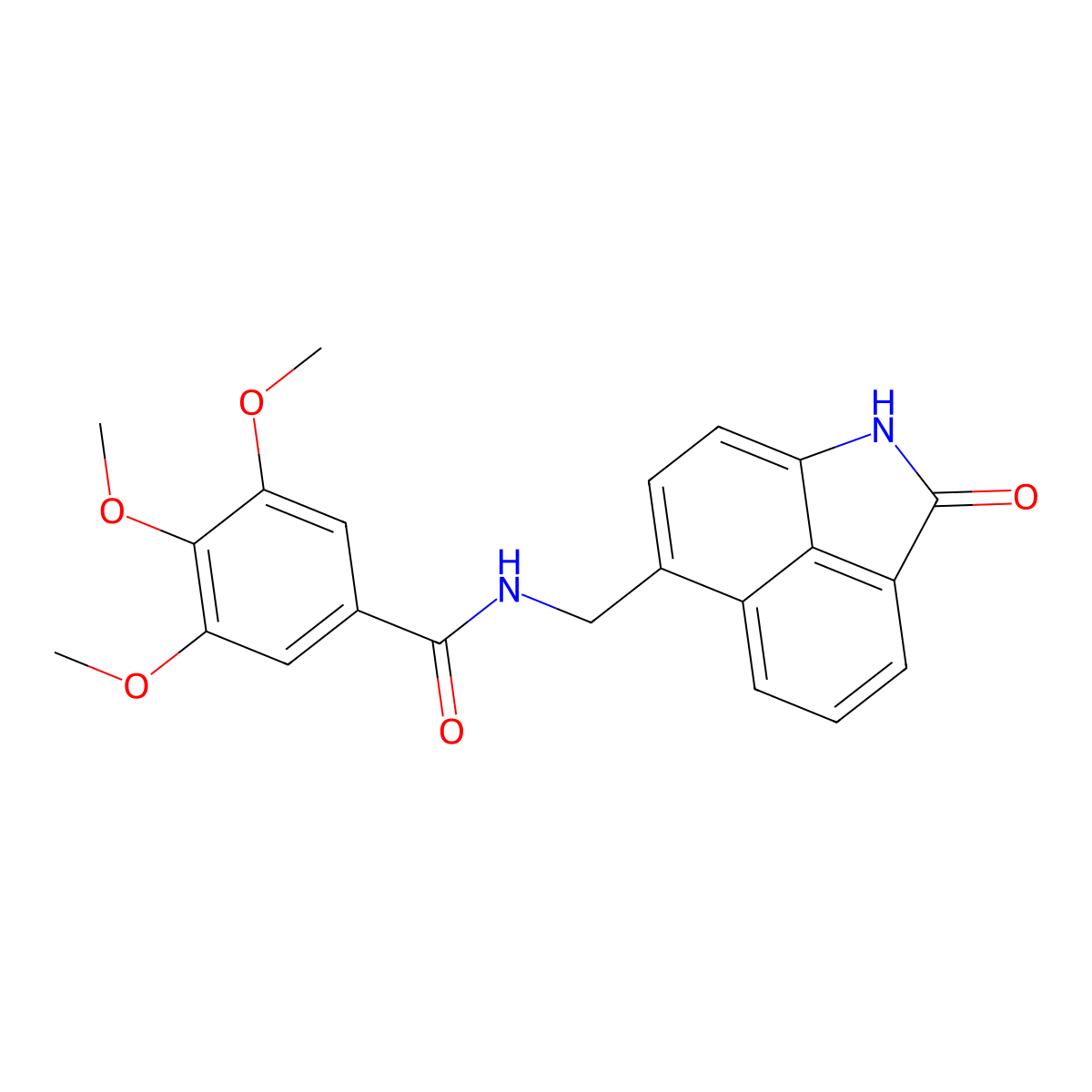 3,4,5-trimethoxy-N-[(2-oxo-1,2-dihydrobenzo[cd]indol-6-yl)methyl]benzamide molecular structure, CAS 526189-00-4
