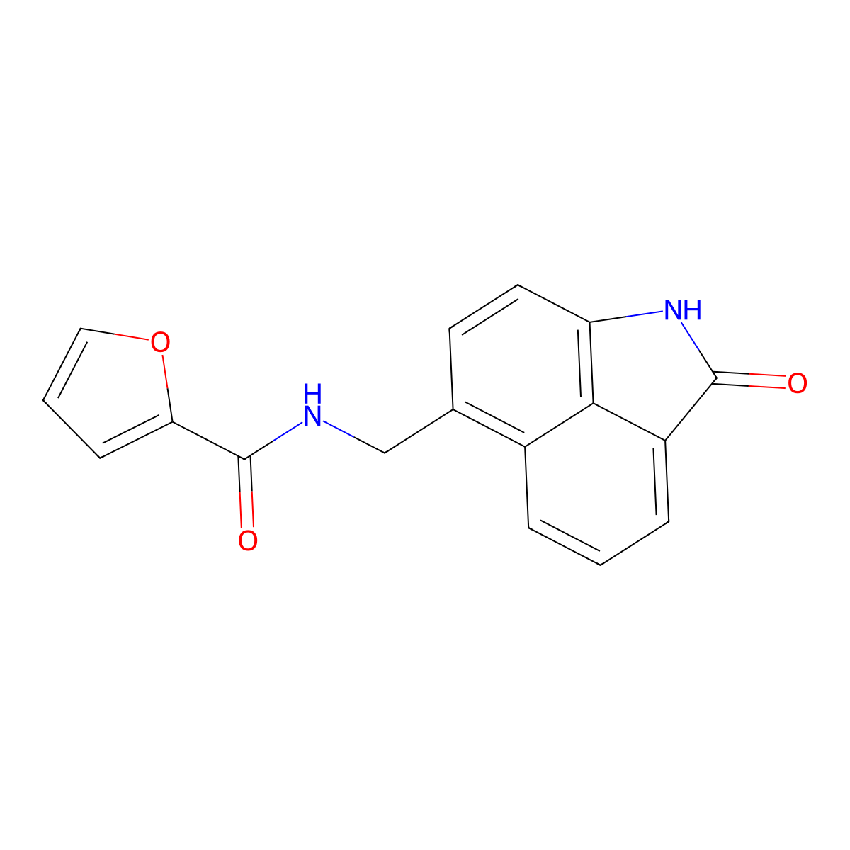 N-[(2-oxo-1,2-dihydrobenzo[cd]indol-6-yl)methyl]furan-2-carboxamide molecular structure, CAS 526189-12-8