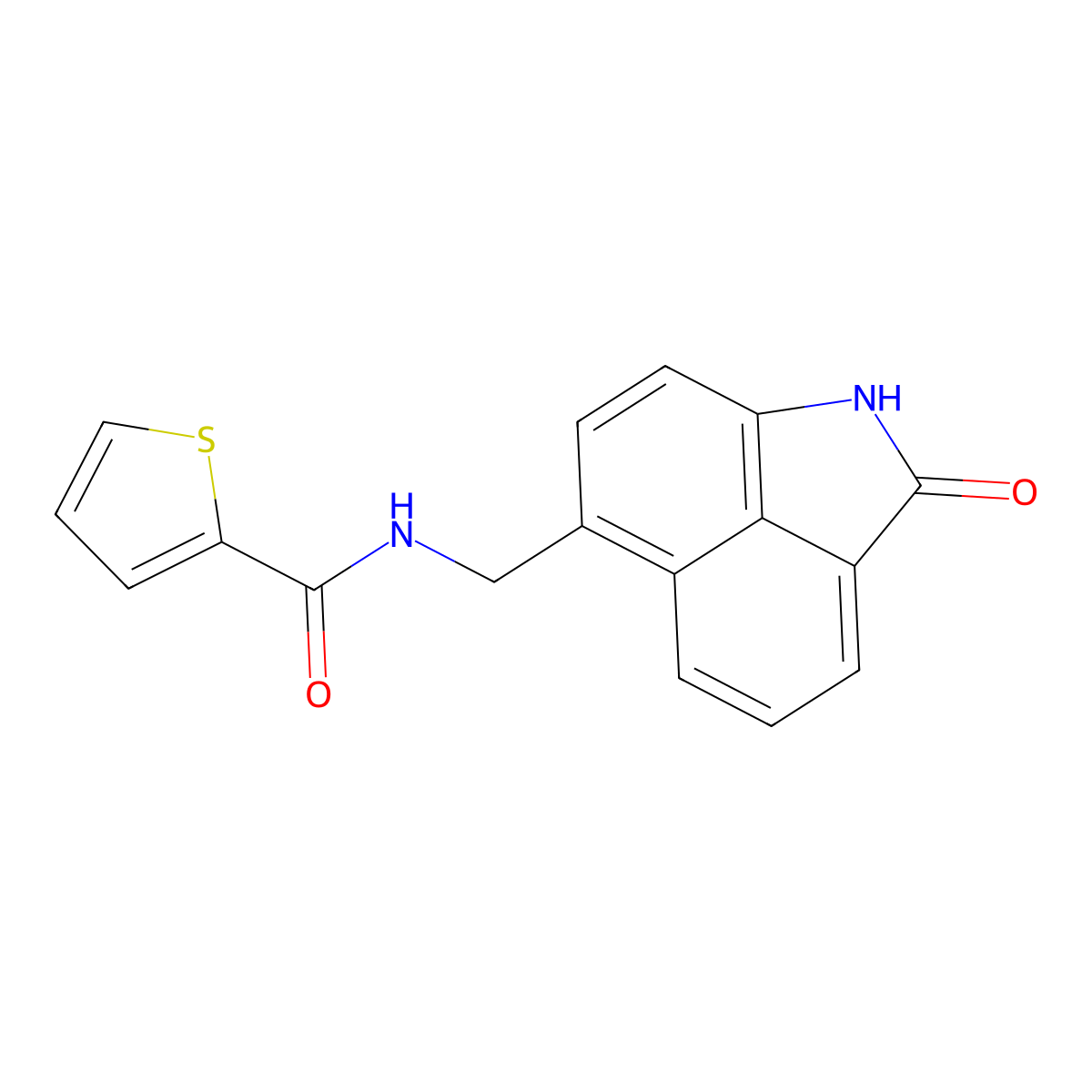 N-((2-Oxo-1,2-dihydrobenzo[cd]indol-6-yl)methyl)thiophene-2-carboxamide molecular structure, CAS 526189-13-9
