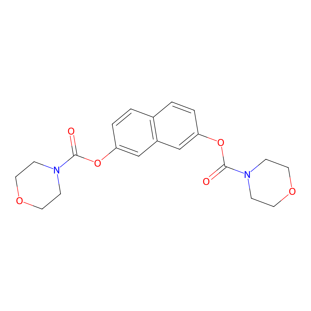7-Morpholin-4-ylcarbonyloxy-2-naphthyl morpholine-4-carboxylate molecular structure, CAS 526190-45-4