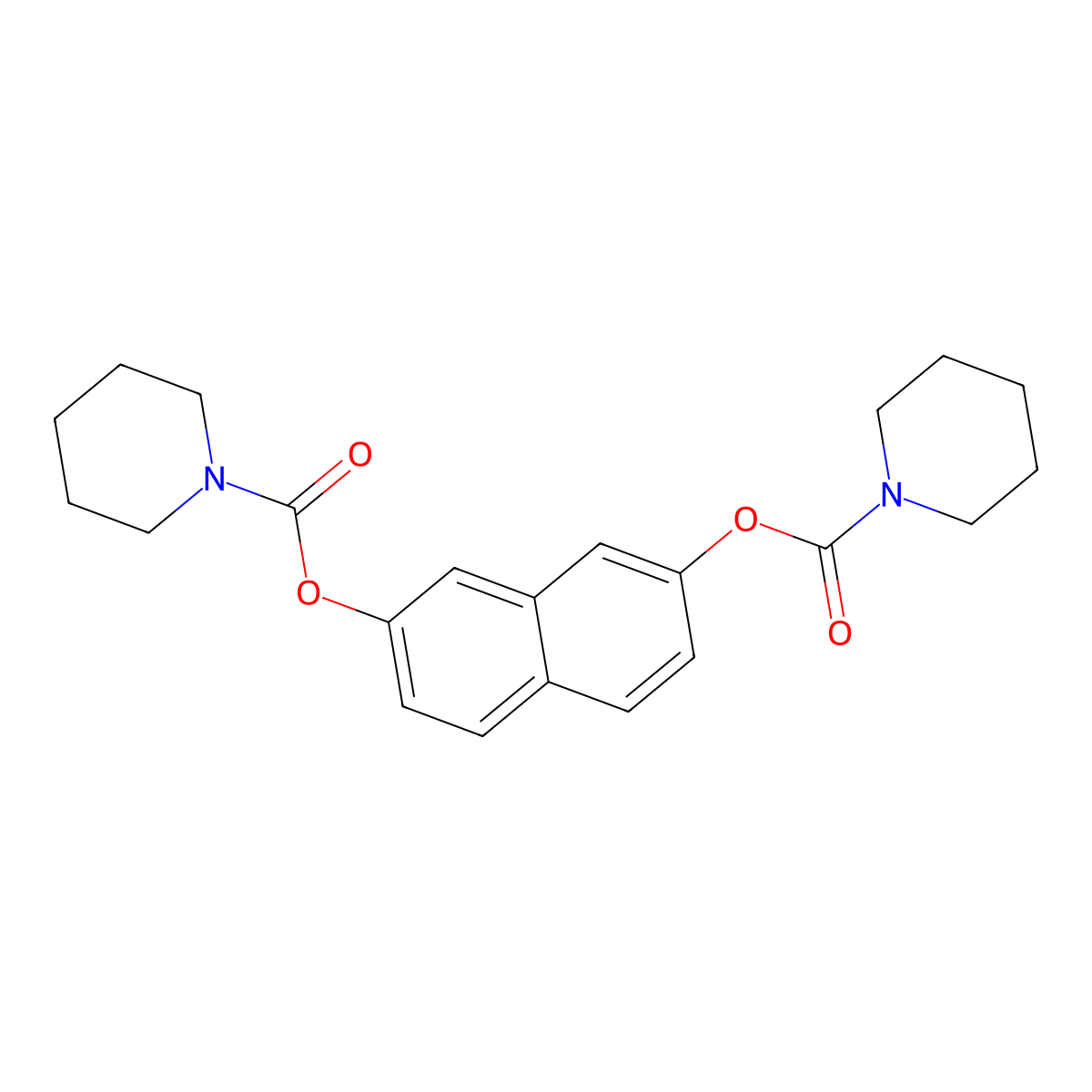 7-(Piperidine-1-carbonyloxy)naphthalen-2-yl piperidine-1-carboxylate molecular structure, CAS 526190-46-5